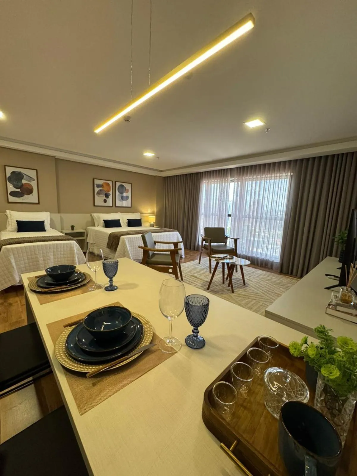 Bedroom in Hotel Flat Afonso Pena e Centro de Convenções Campo Grande