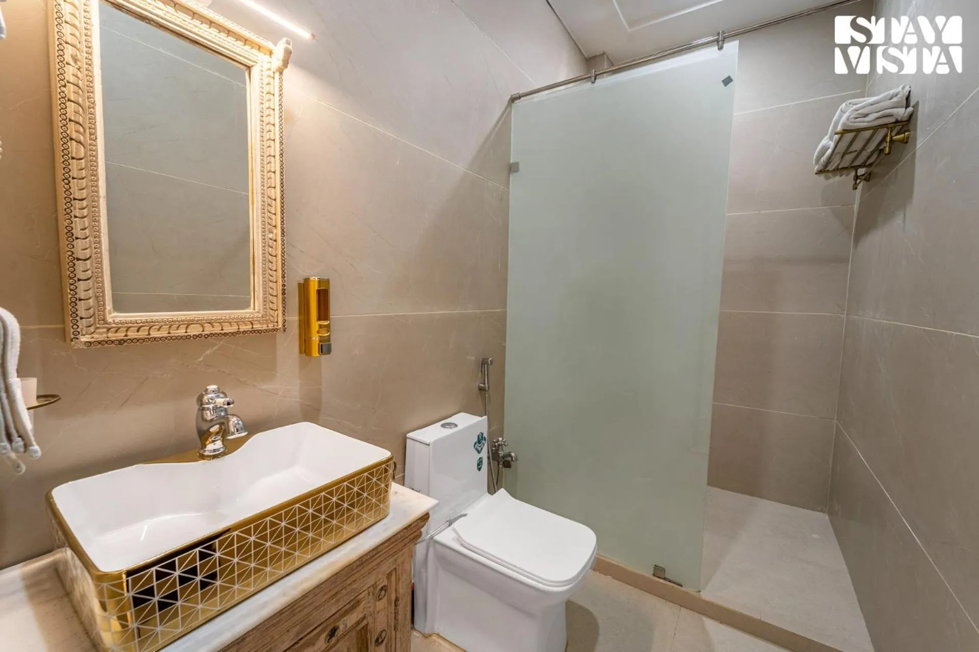 Bathroom in Sunset Escape by VEO - Part of StayVista
