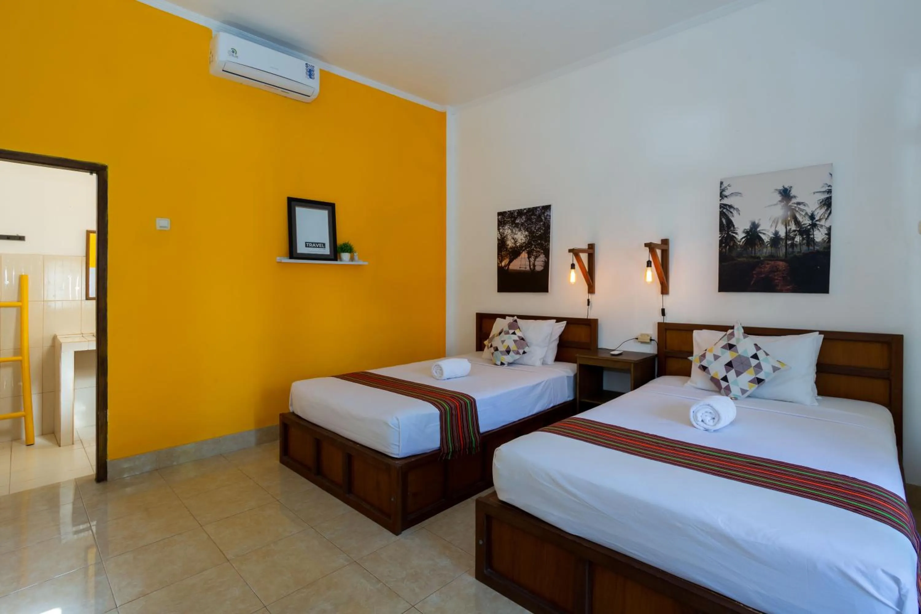 Bed in Kidi's Lodge Gilitrawangan