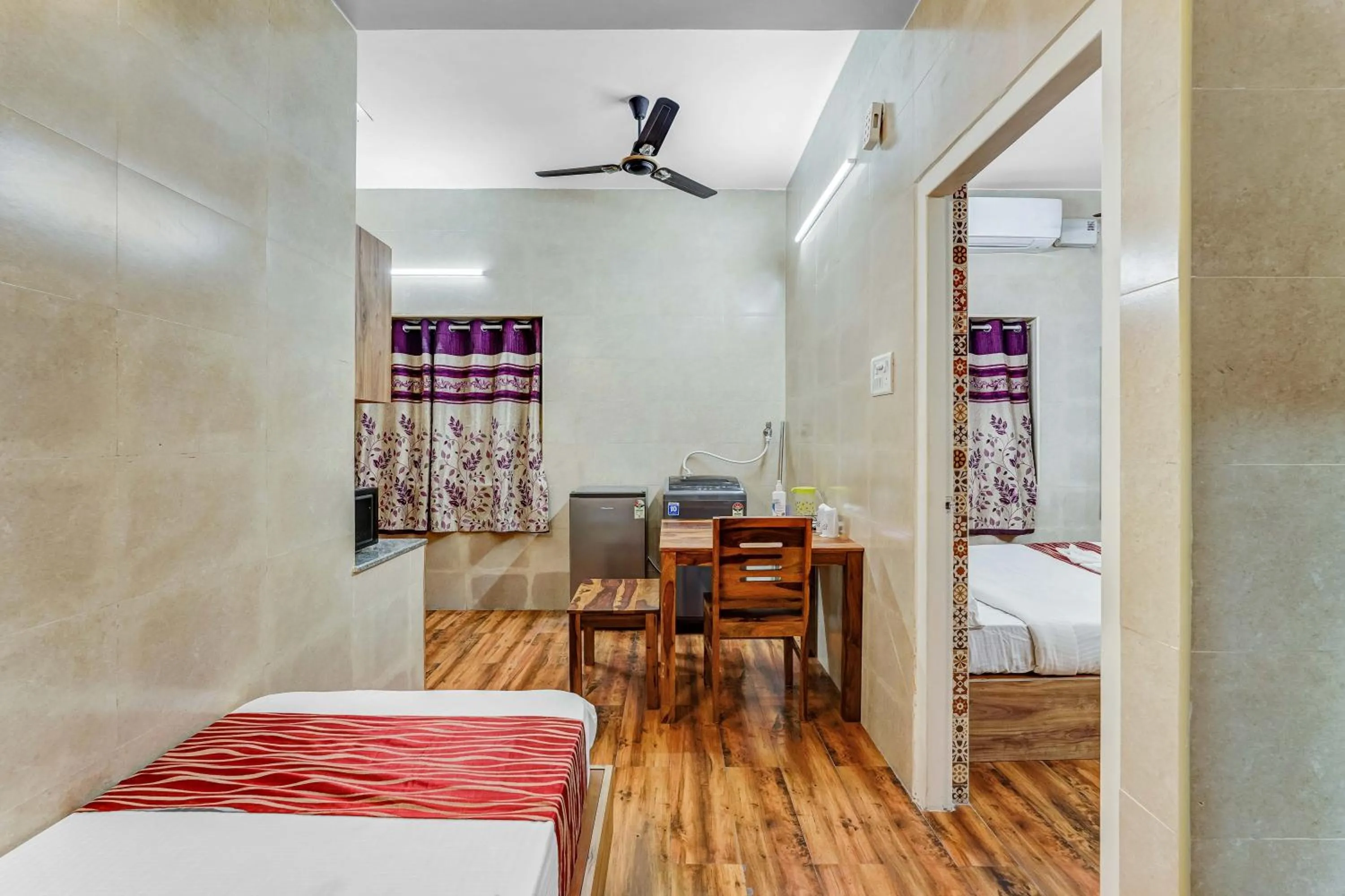 Restaurant/places to eat, Bed in Season 4 Residences - 1BHK furnished apartments (near Apollo Proton, Tidal park)