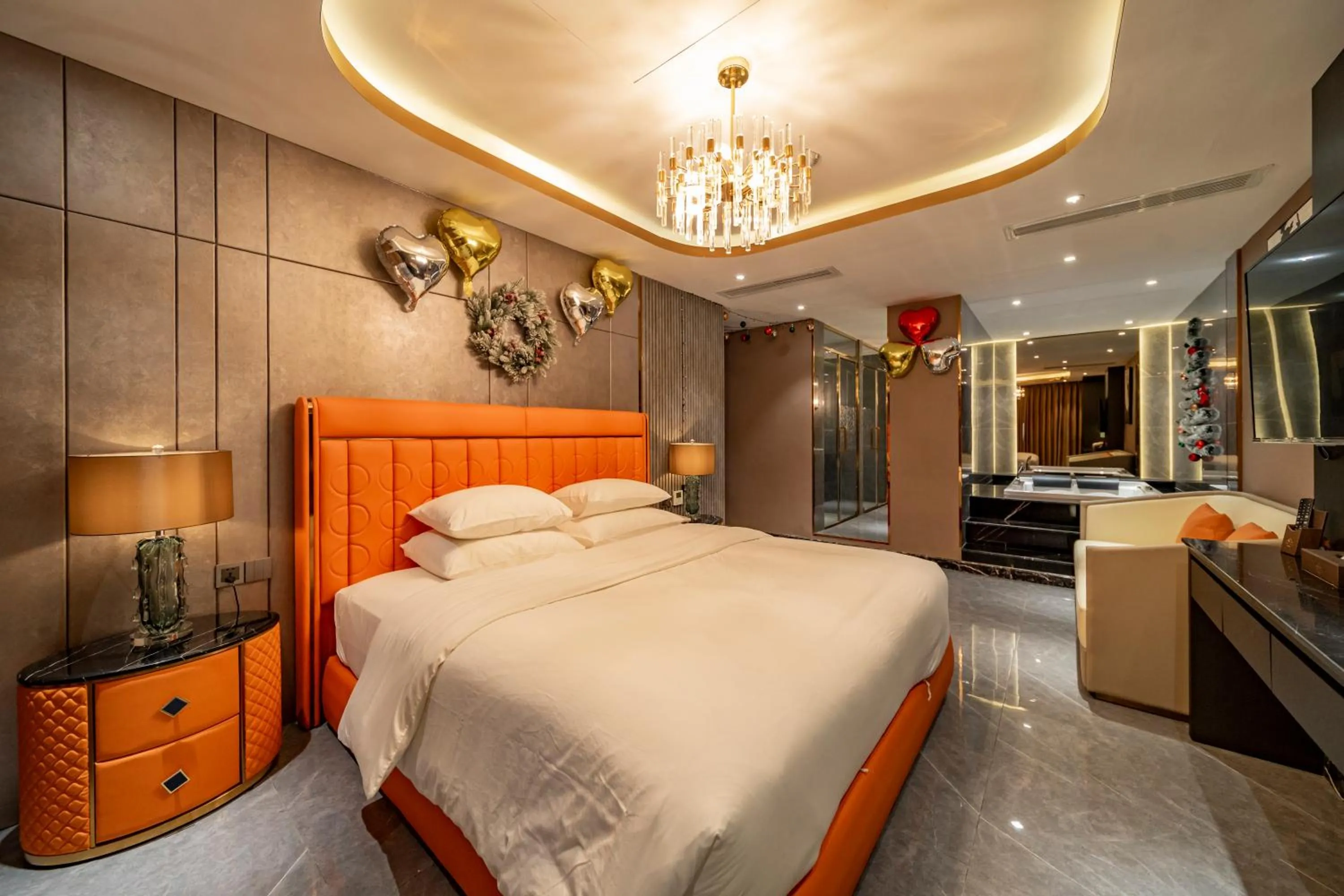 Bed in Enjoy Boutique Saigon Hotel