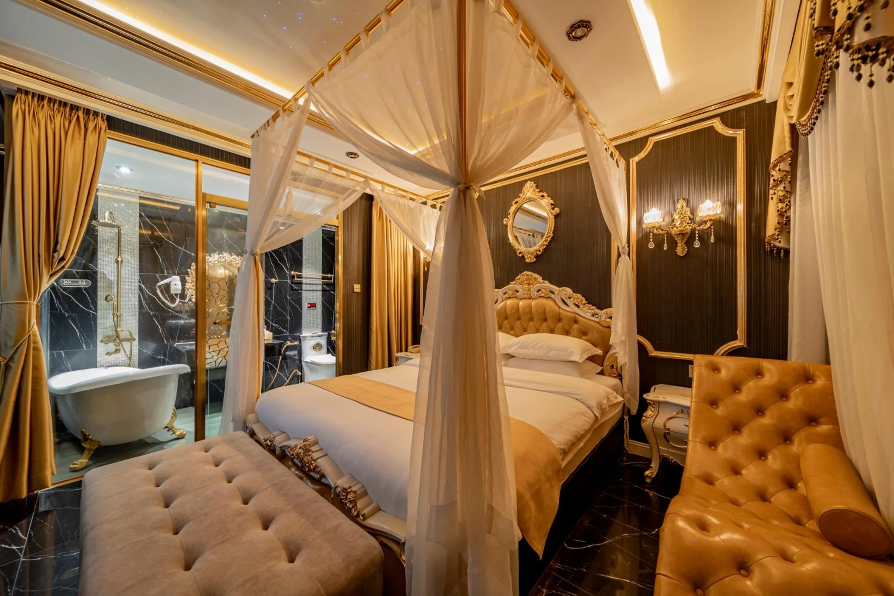 Bed in Enjoy Boutique Saigon Hotel