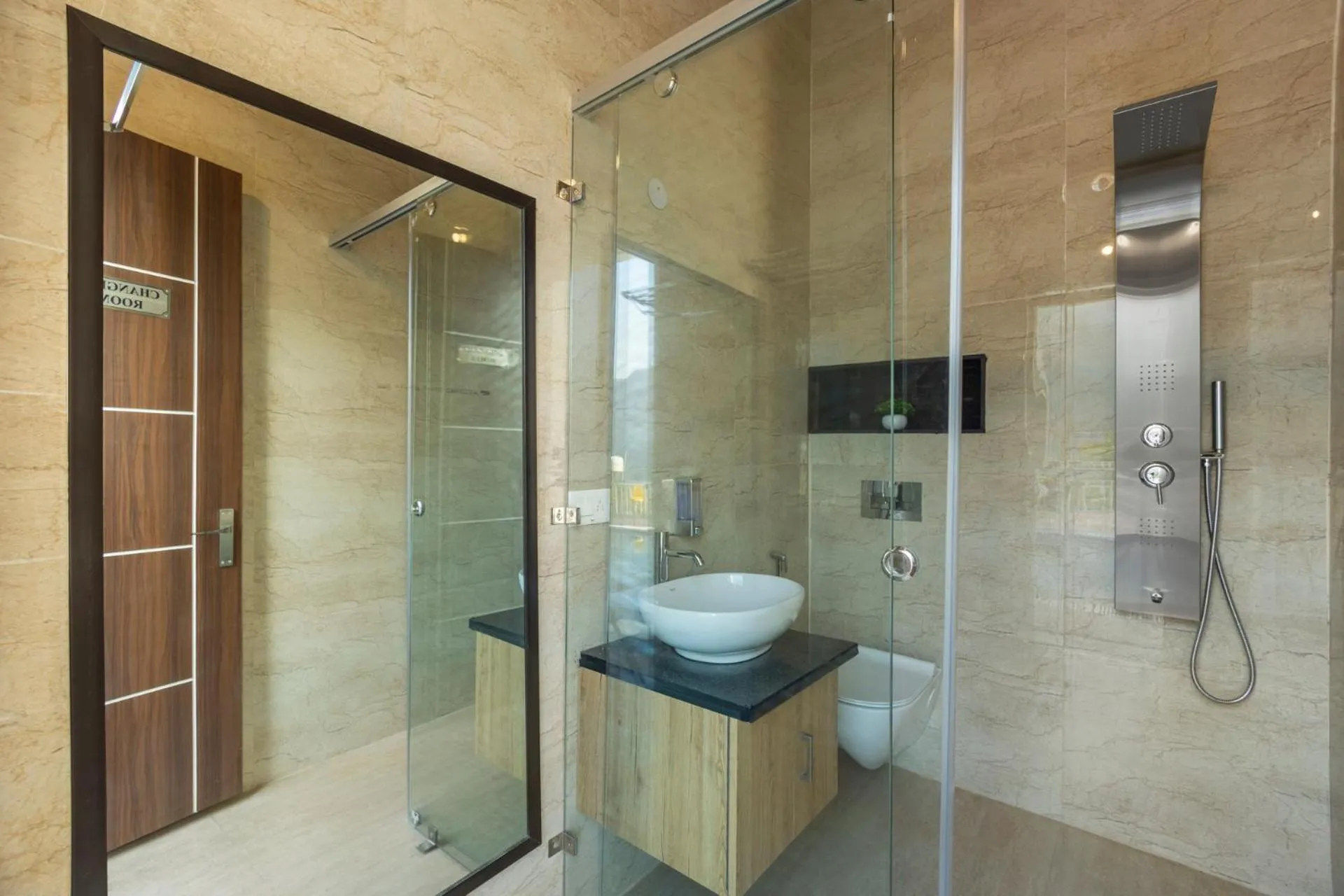 Shower in Zostel Plus Rishikesh, Mohanchatti