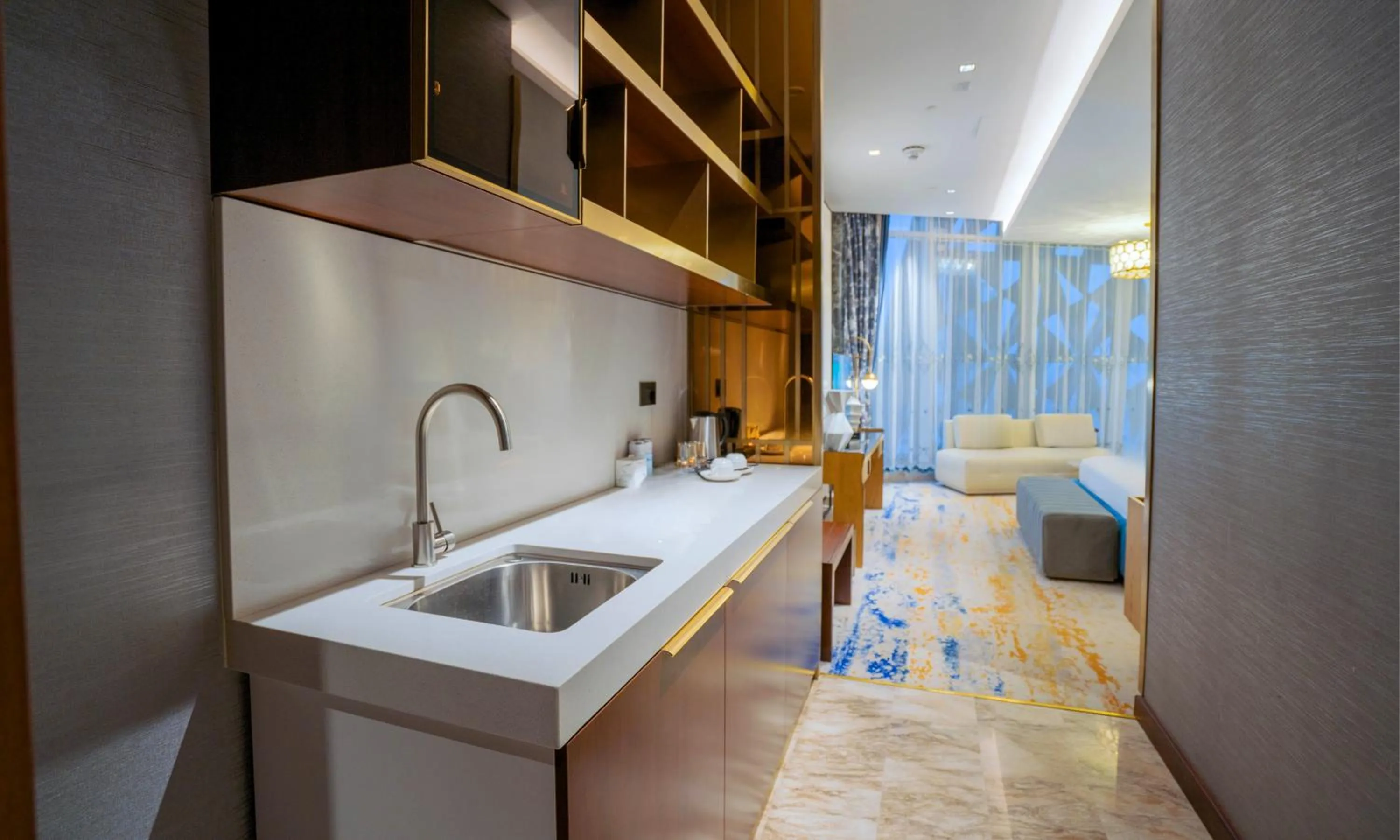 kitchen in Velero Hotel Doha Lusail