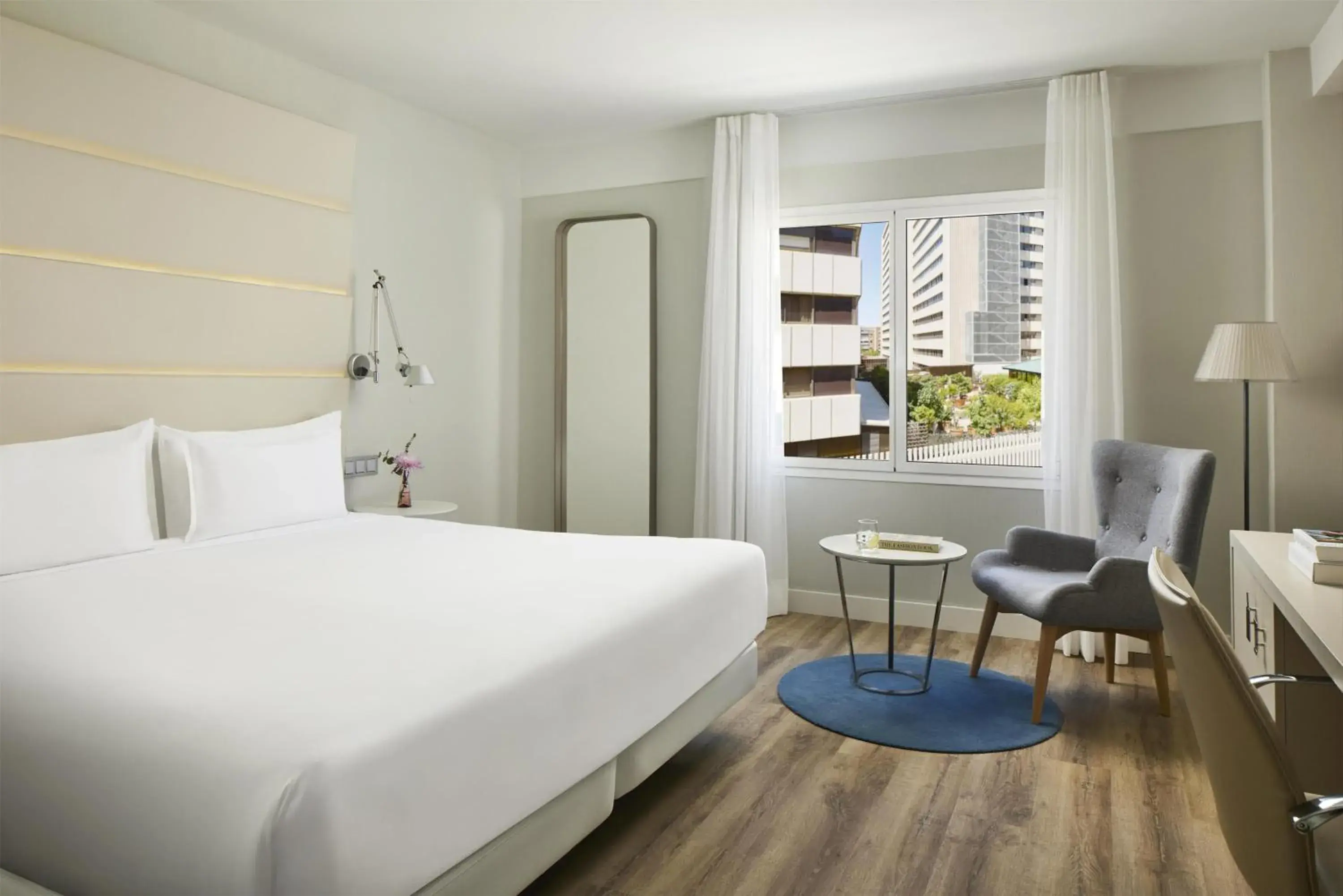 View (from property/room), Bed in NH Madrid Balboa View (from property/room), Bed in NH Madrid Balboa