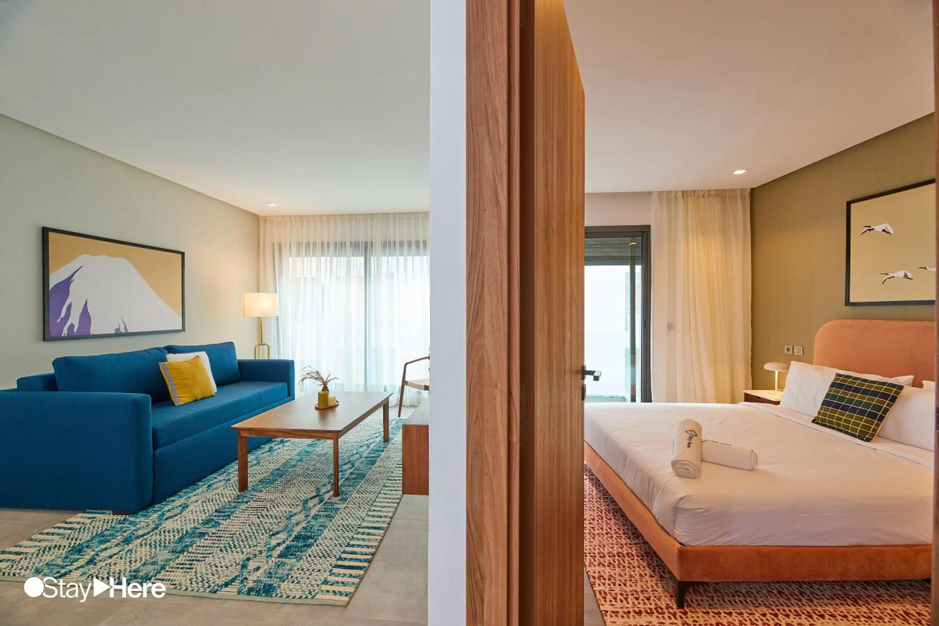 Living room, Bed in Stayhere Casablanca - Gauthier 2 - Contemporary Residence