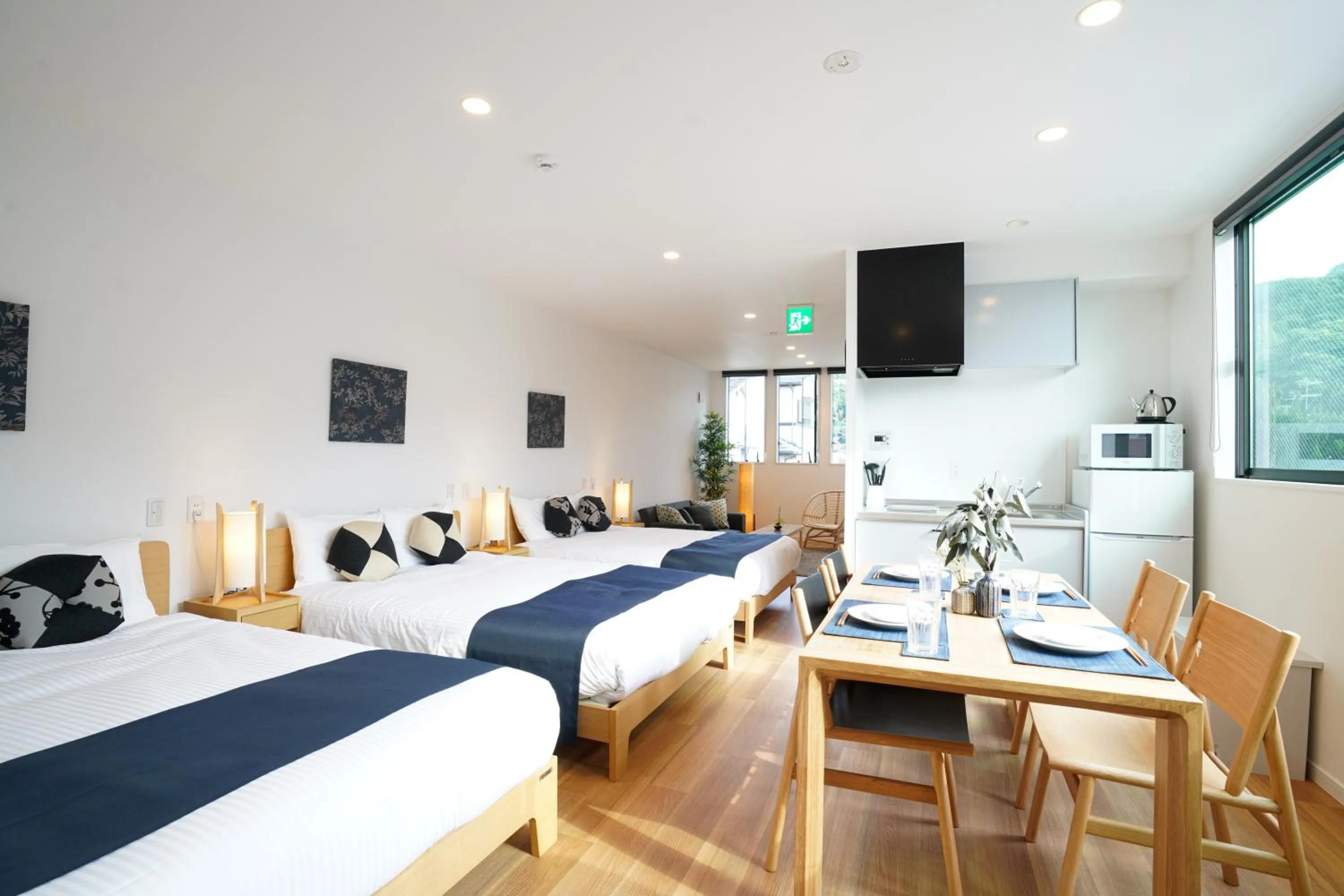 Living room, Bed in PrimeRoom別府 SAKURA