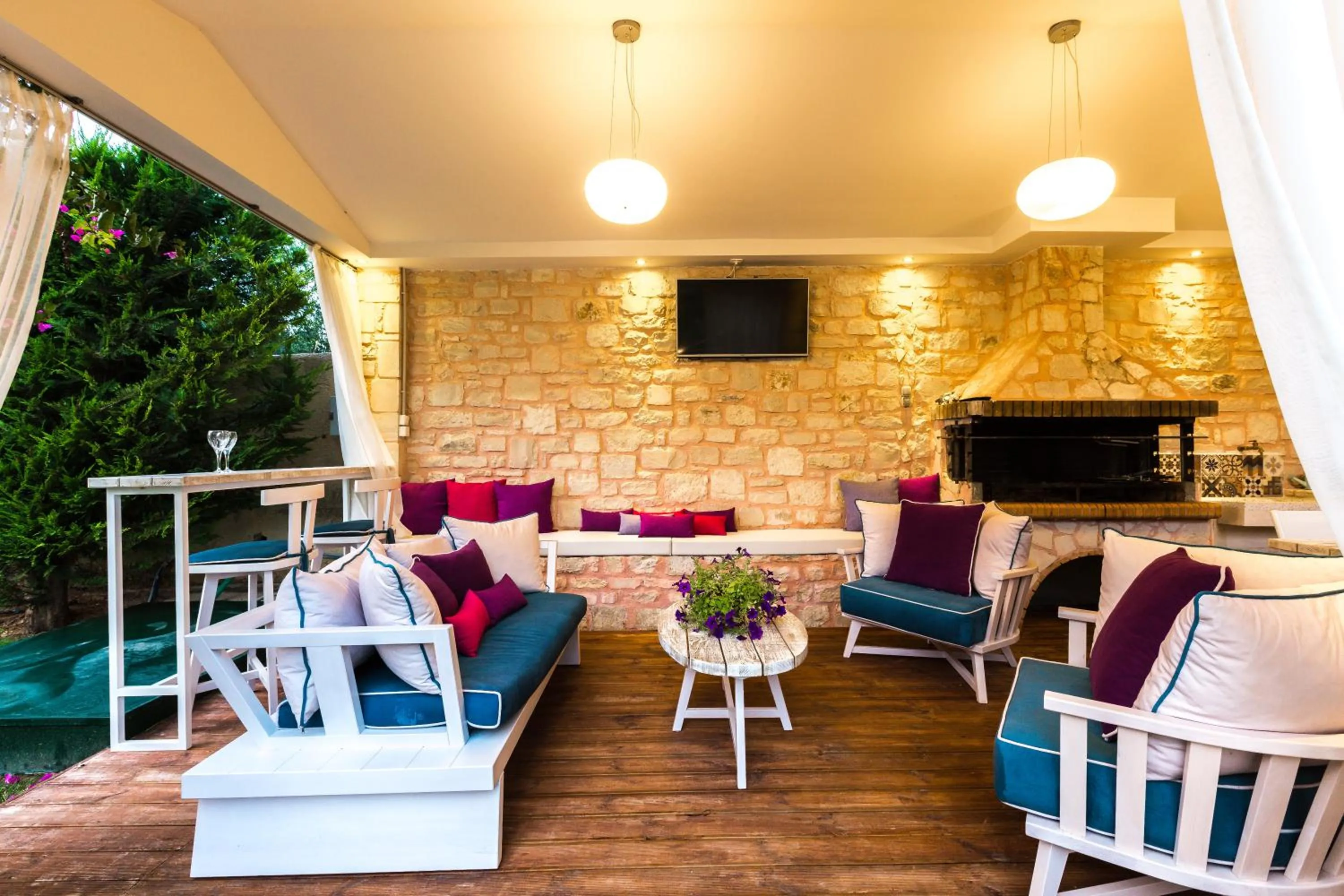 Living room in Eva & Dimitrios Villas, Captivating Oasis with Pools & BBQ, By ThinkVilla