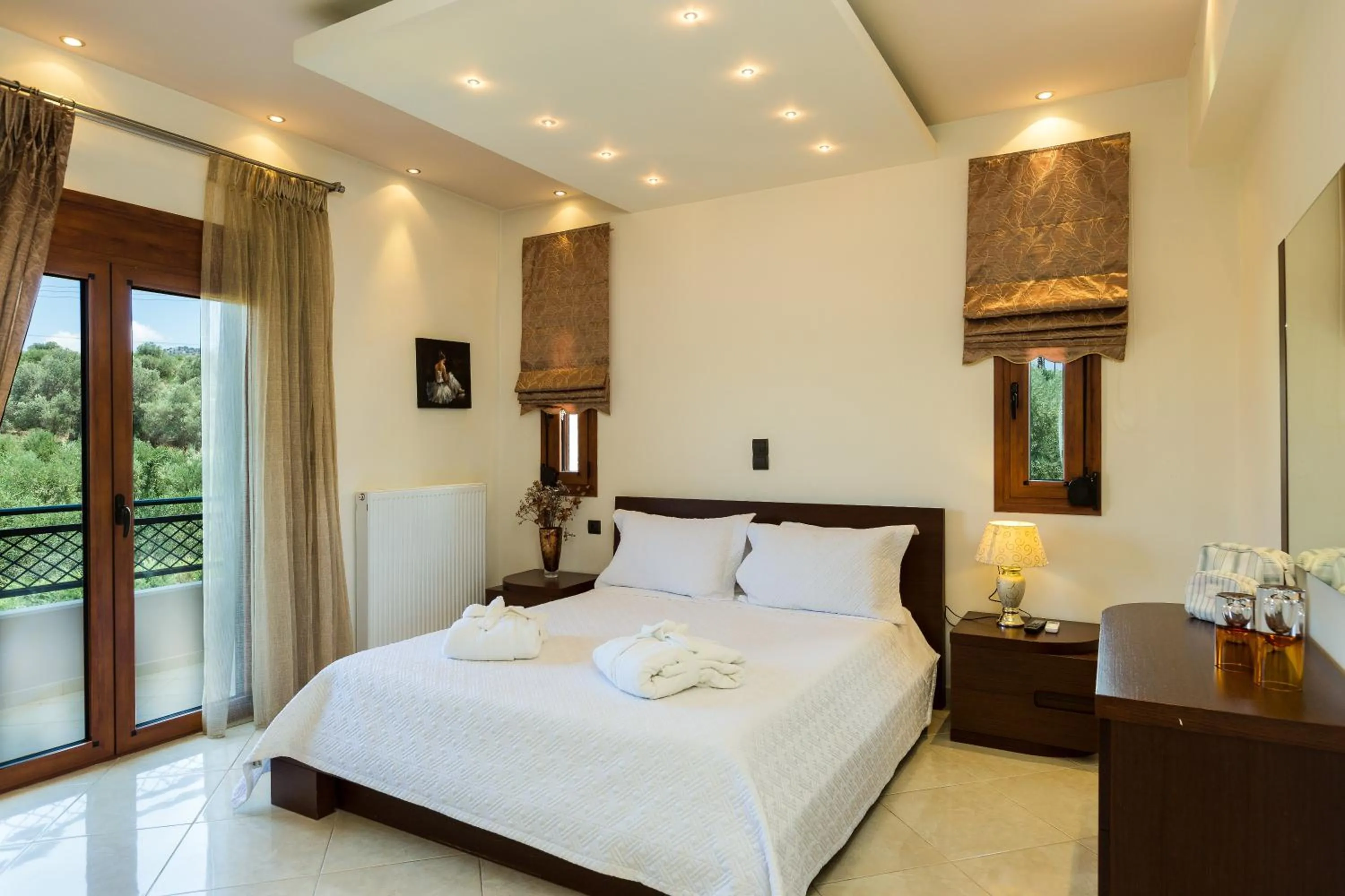 Day, Bed in Eva & Dimitrios Villas, Captivating Oasis with Pools & BBQ, By ThinkVilla