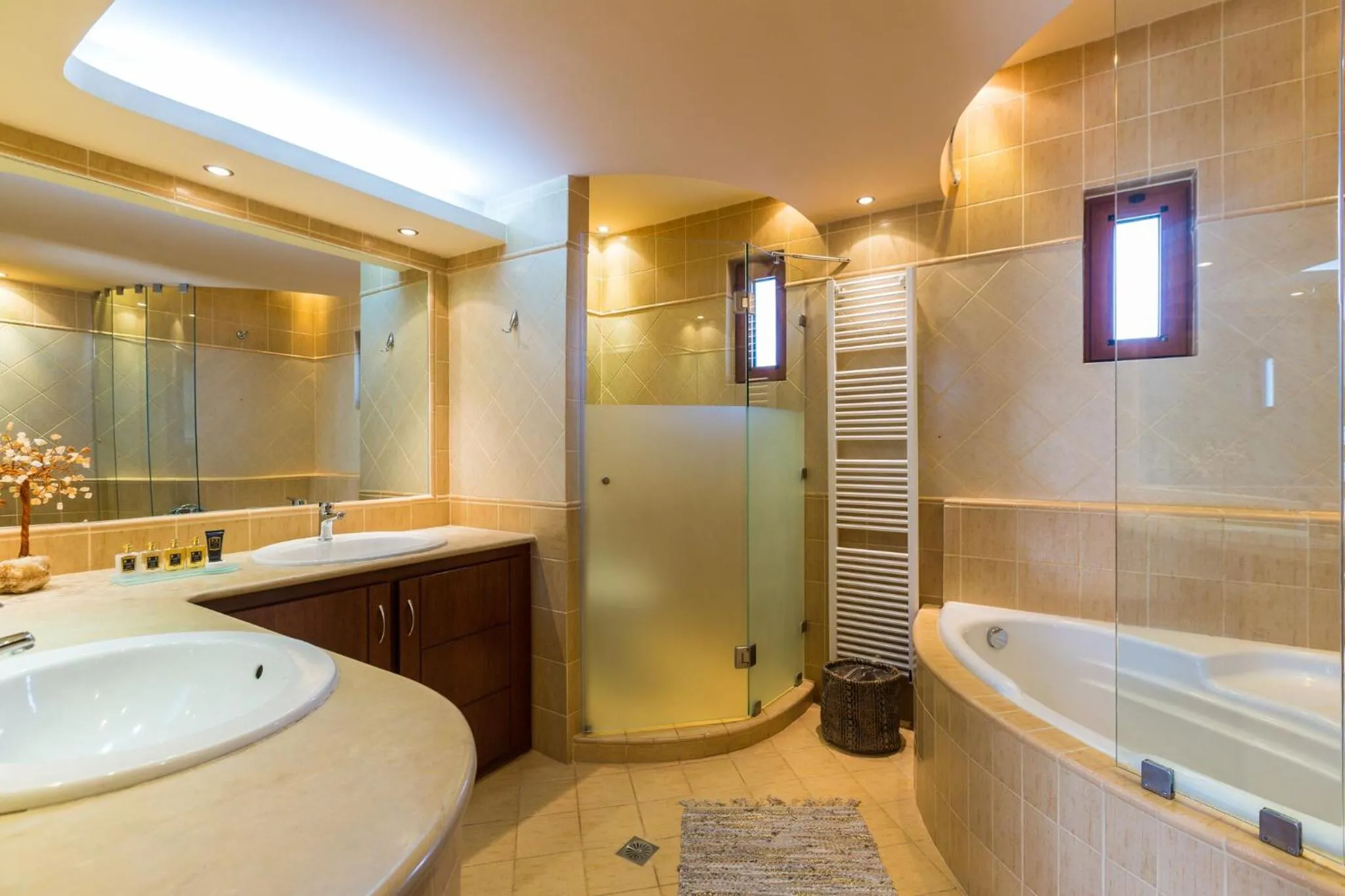 Shower in Eva & Dimitrios Villas, Captivating Oasis with Pools & BBQ, By ThinkVilla
