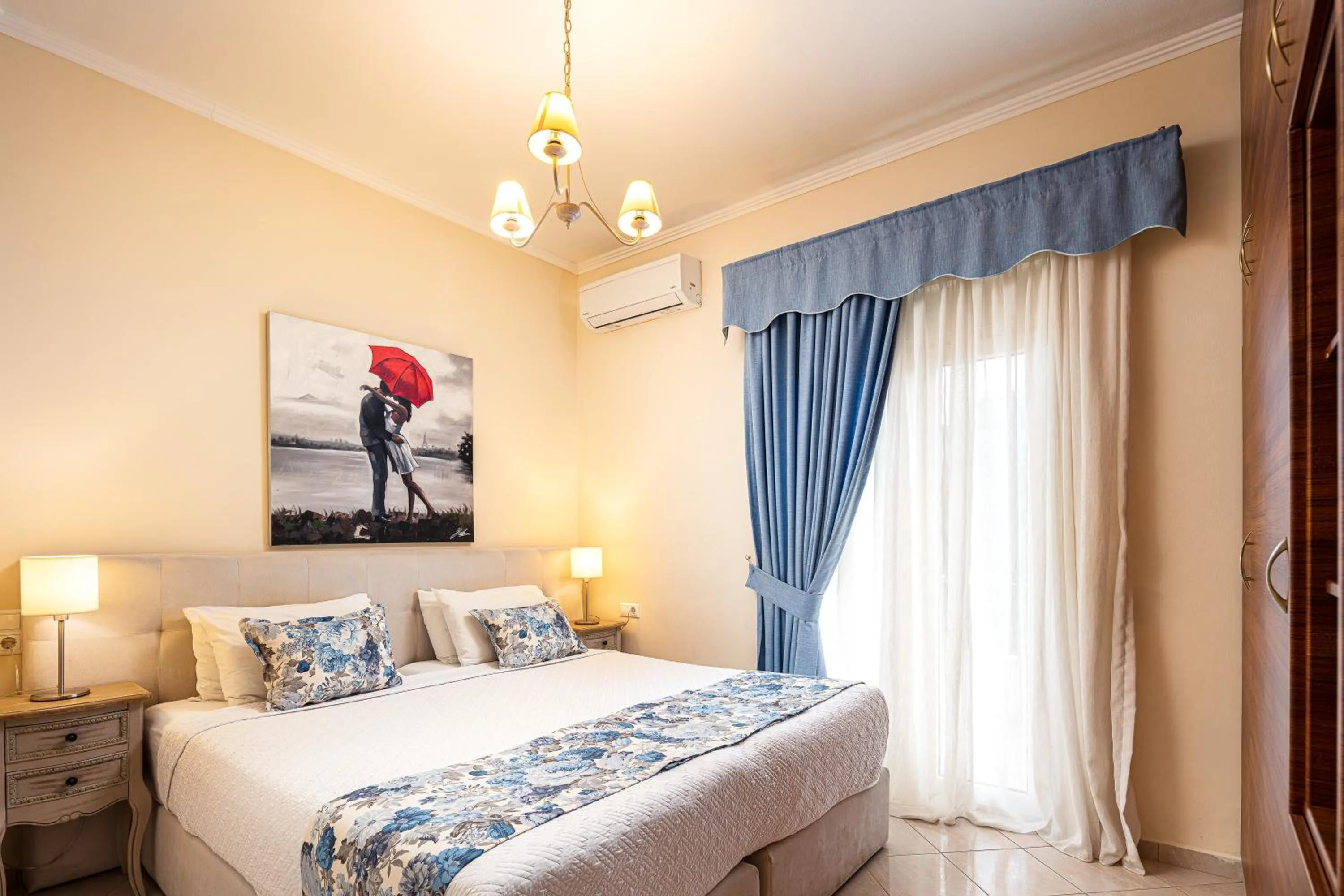 Bed in Eva & Dimitrios Villas, Captivating Oasis with Pools & BBQ, By ThinkVilla