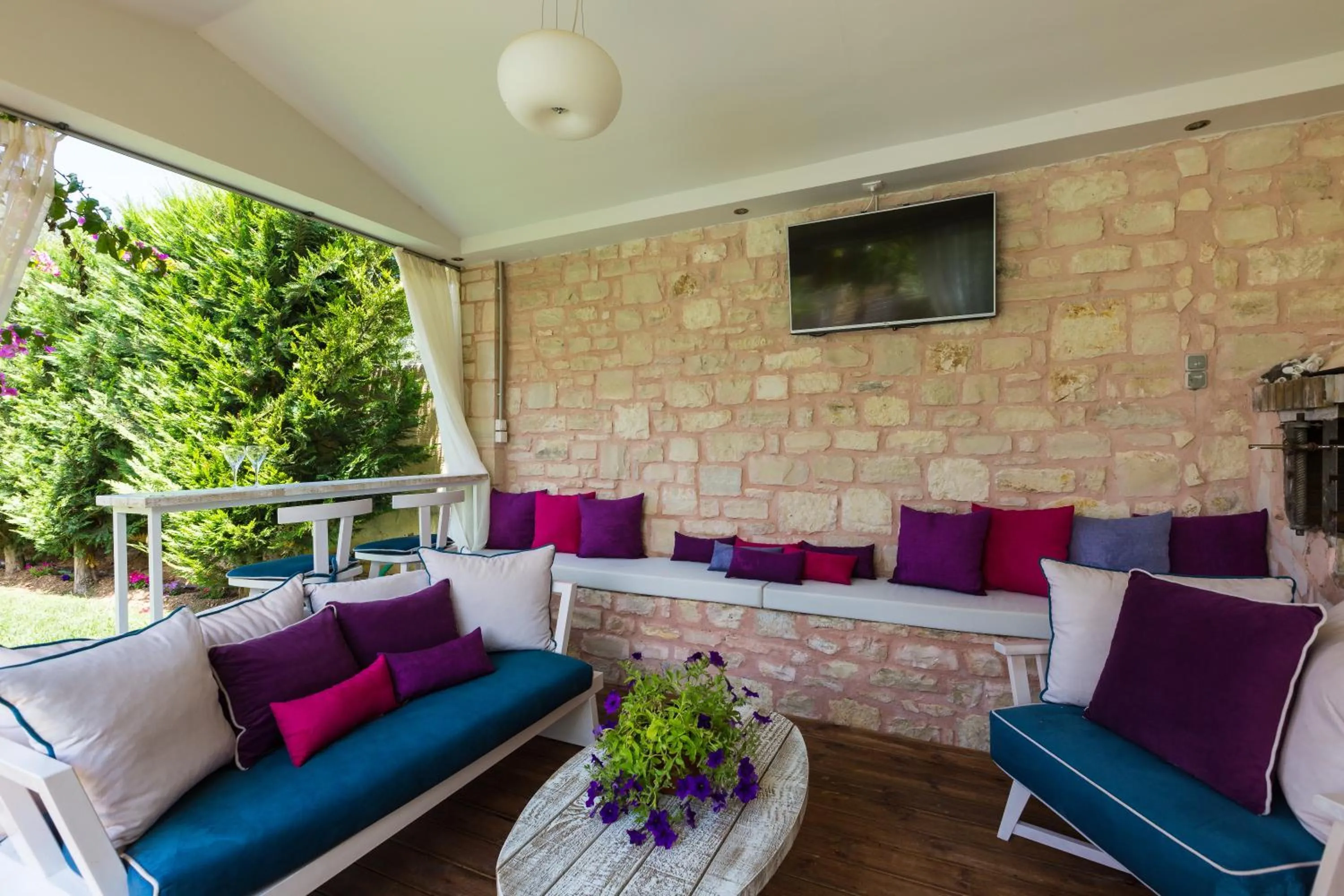 Patio in Eva & Dimitrios Villas, Captivating Oasis with Pools & BBQ, By ThinkVilla