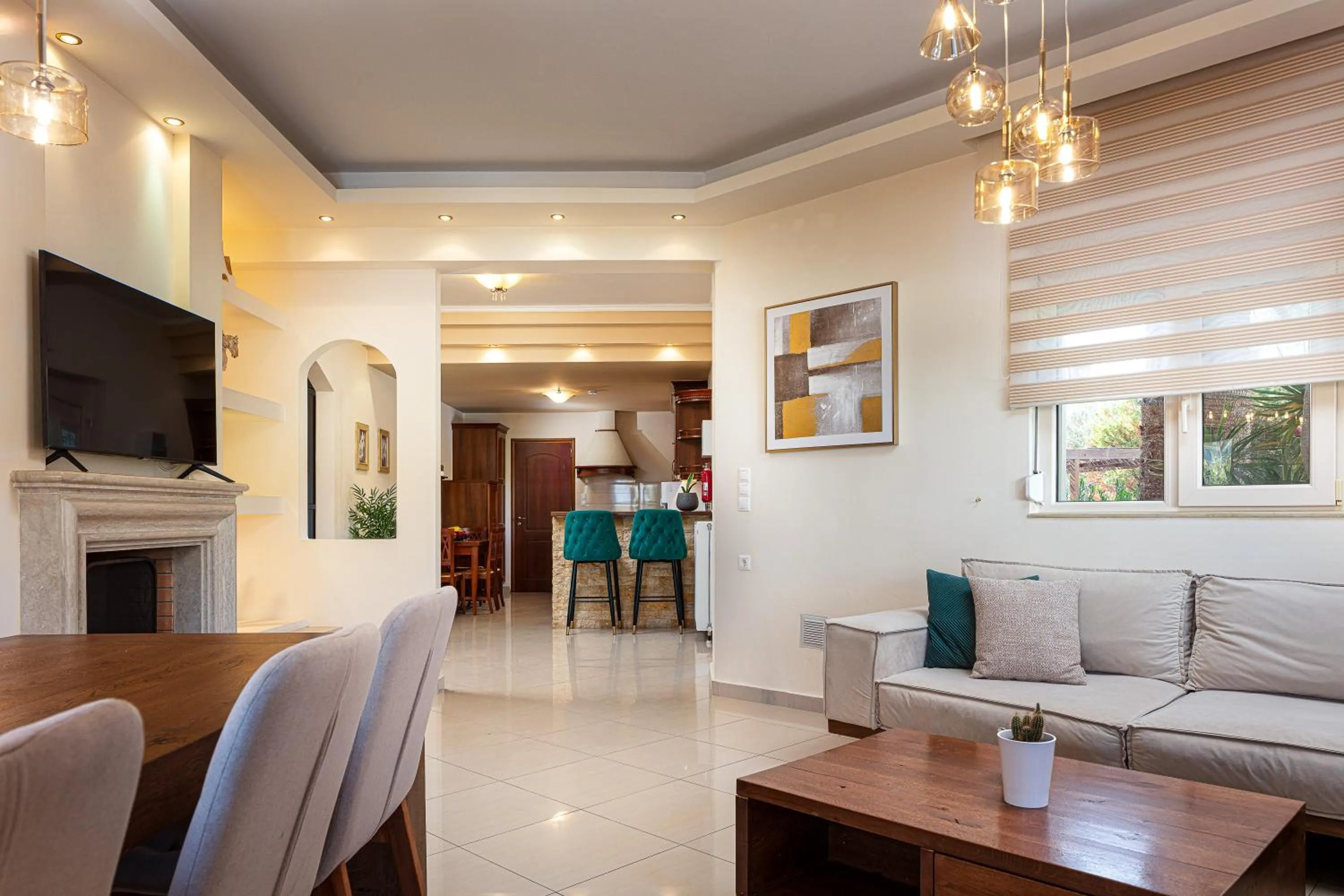 TV and multimedia in Eva & Dimitrios Villas, Captivating Oasis with Pools & BBQ, By ThinkVilla