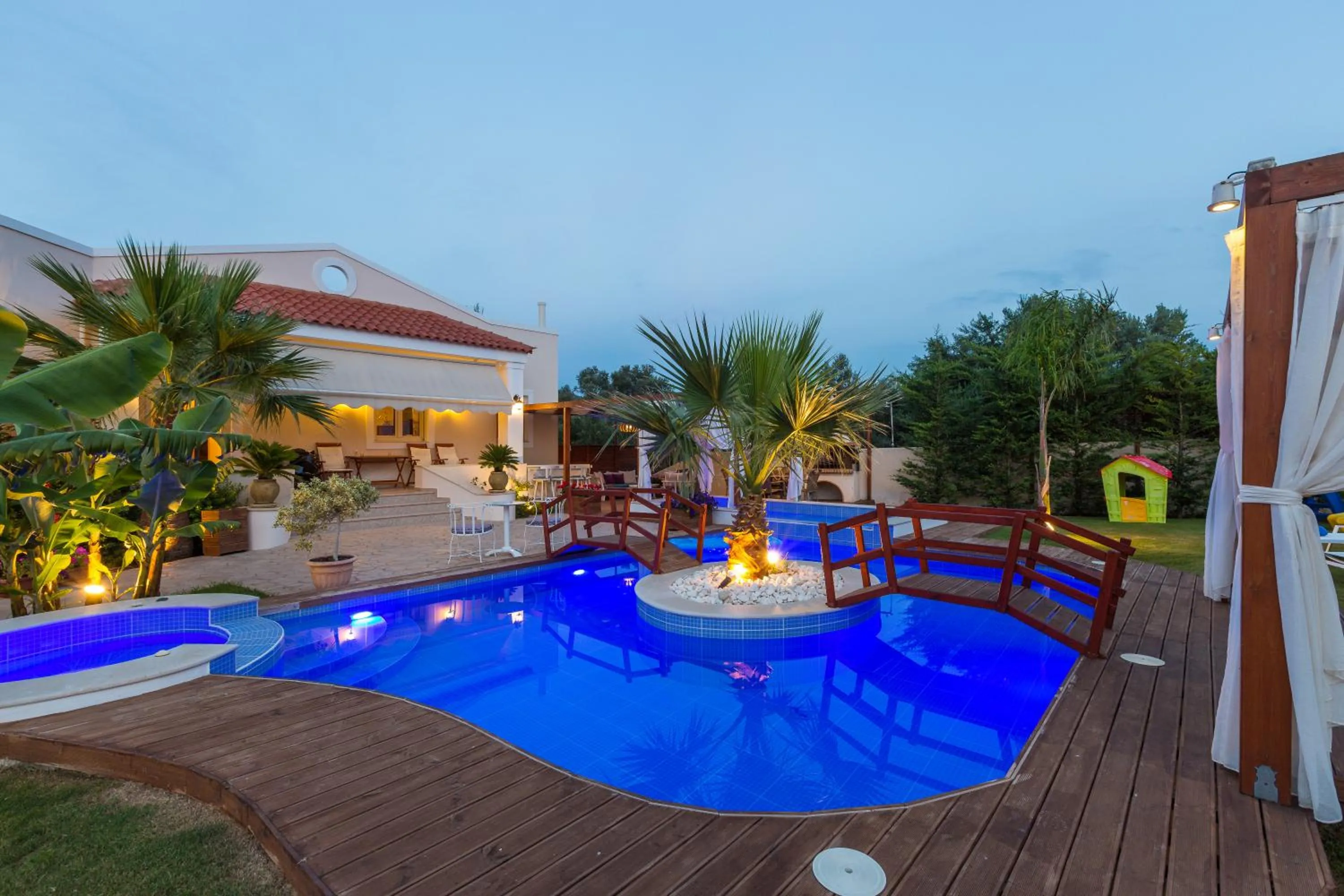 Night in Eva & Dimitrios Villas, Captivating Oasis with Pools & BBQ, By ThinkVilla