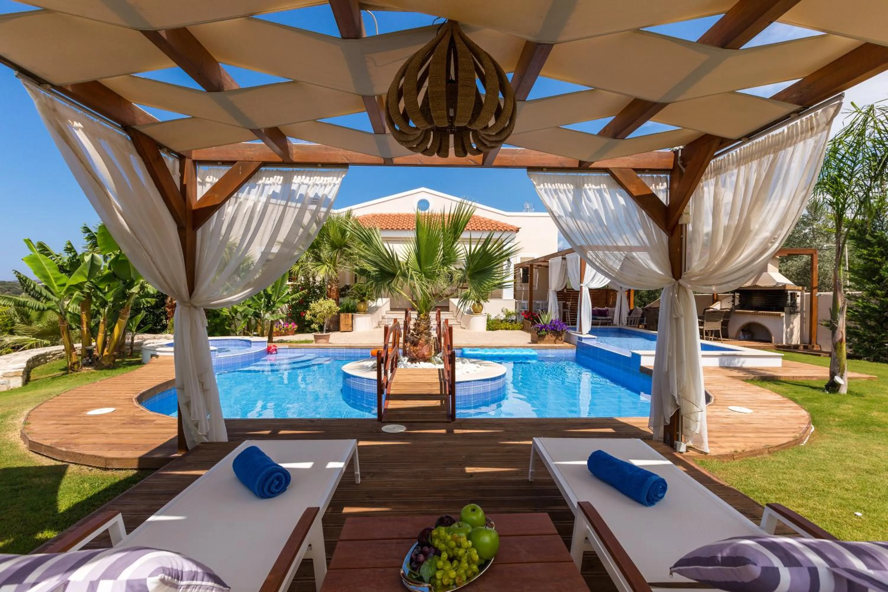 Day in Eva & Dimitrios Villas, Captivating Oasis with Pools & BBQ, By ThinkVilla