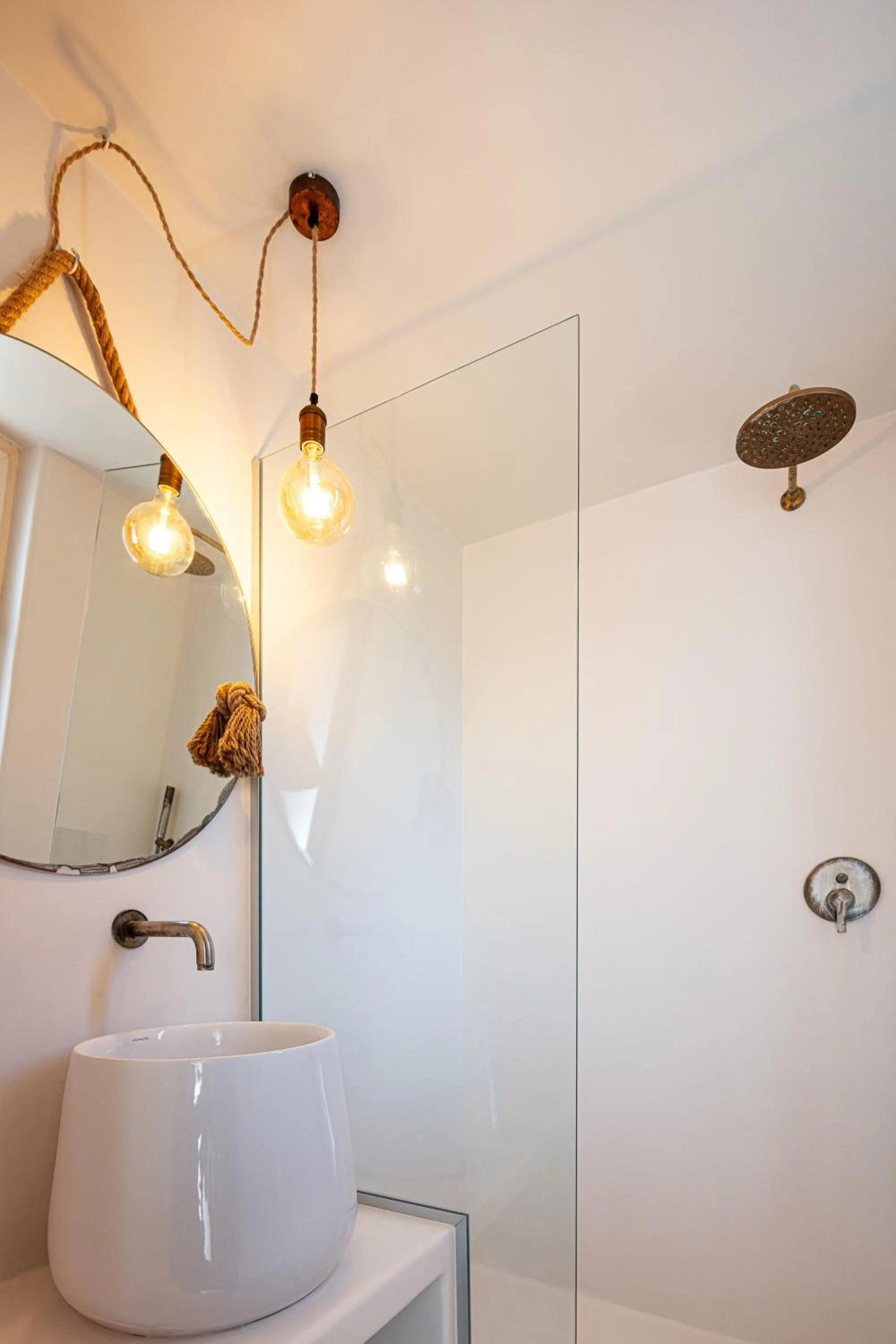 Shower in Eva & Dimitrios Villas, Captivating Oasis with Pools & BBQ, By ThinkVilla