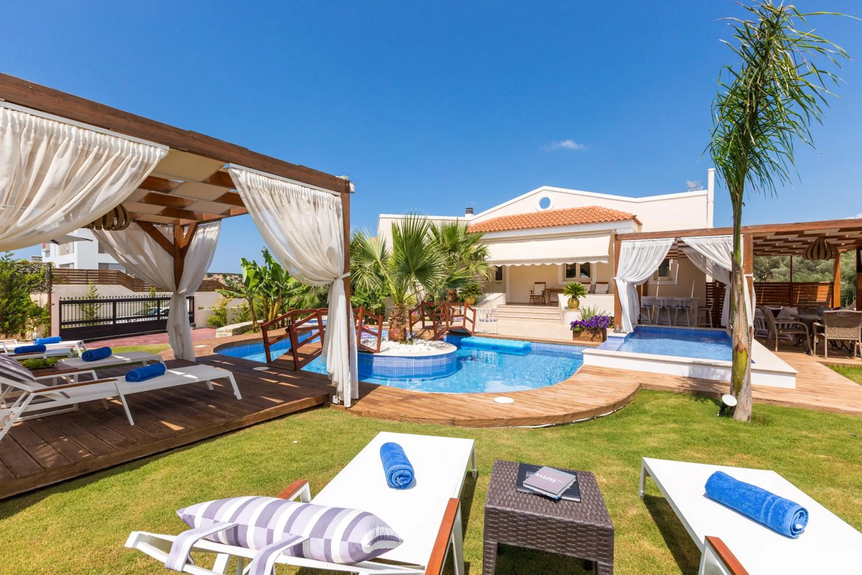 Day in Eva & Dimitrios Villas, Captivating Oasis with Pools & BBQ, By ThinkVilla