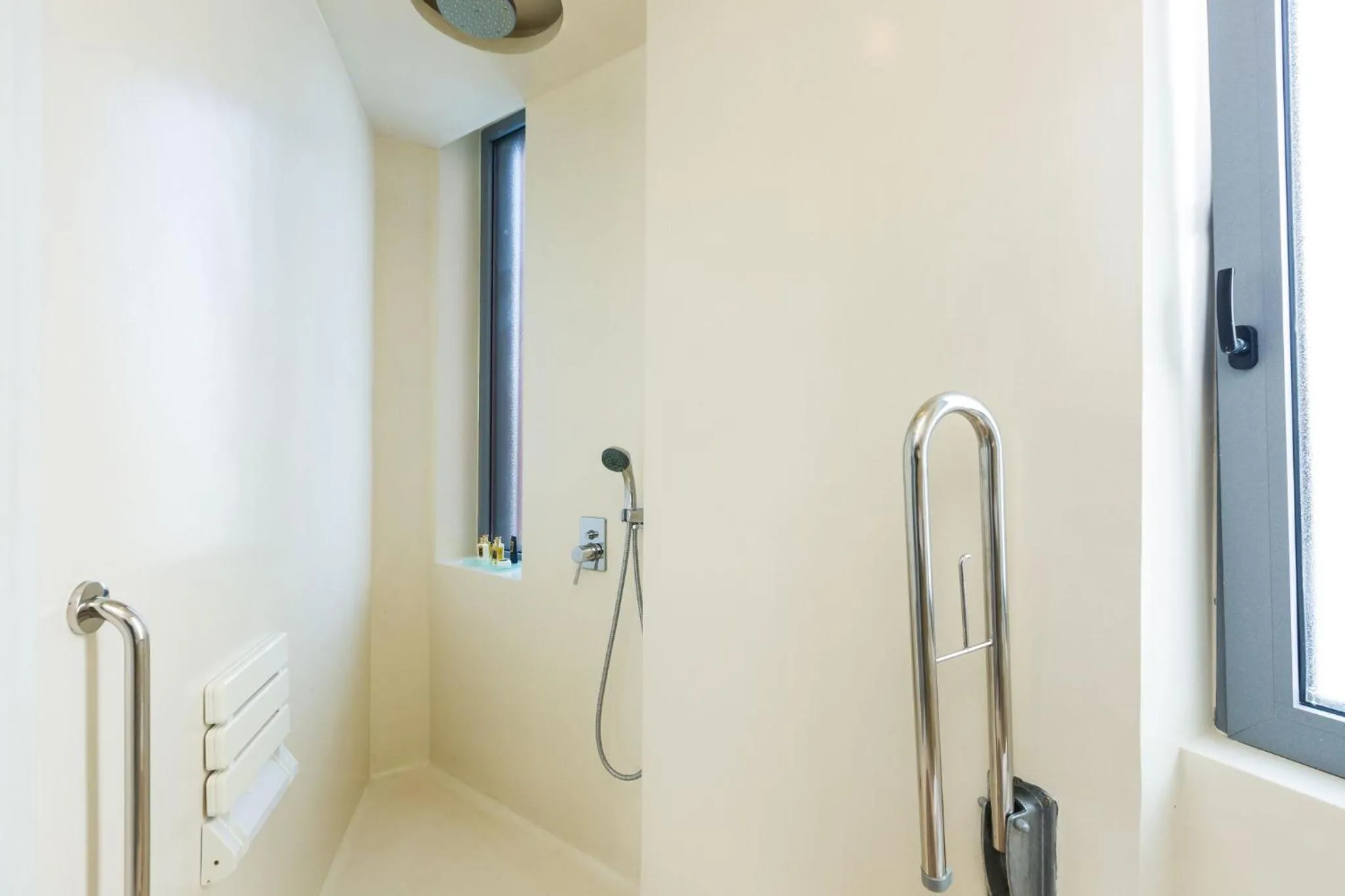 Shower in Eva & Dimitrios Villas, Captivating Oasis with Pools & BBQ, By ThinkVilla