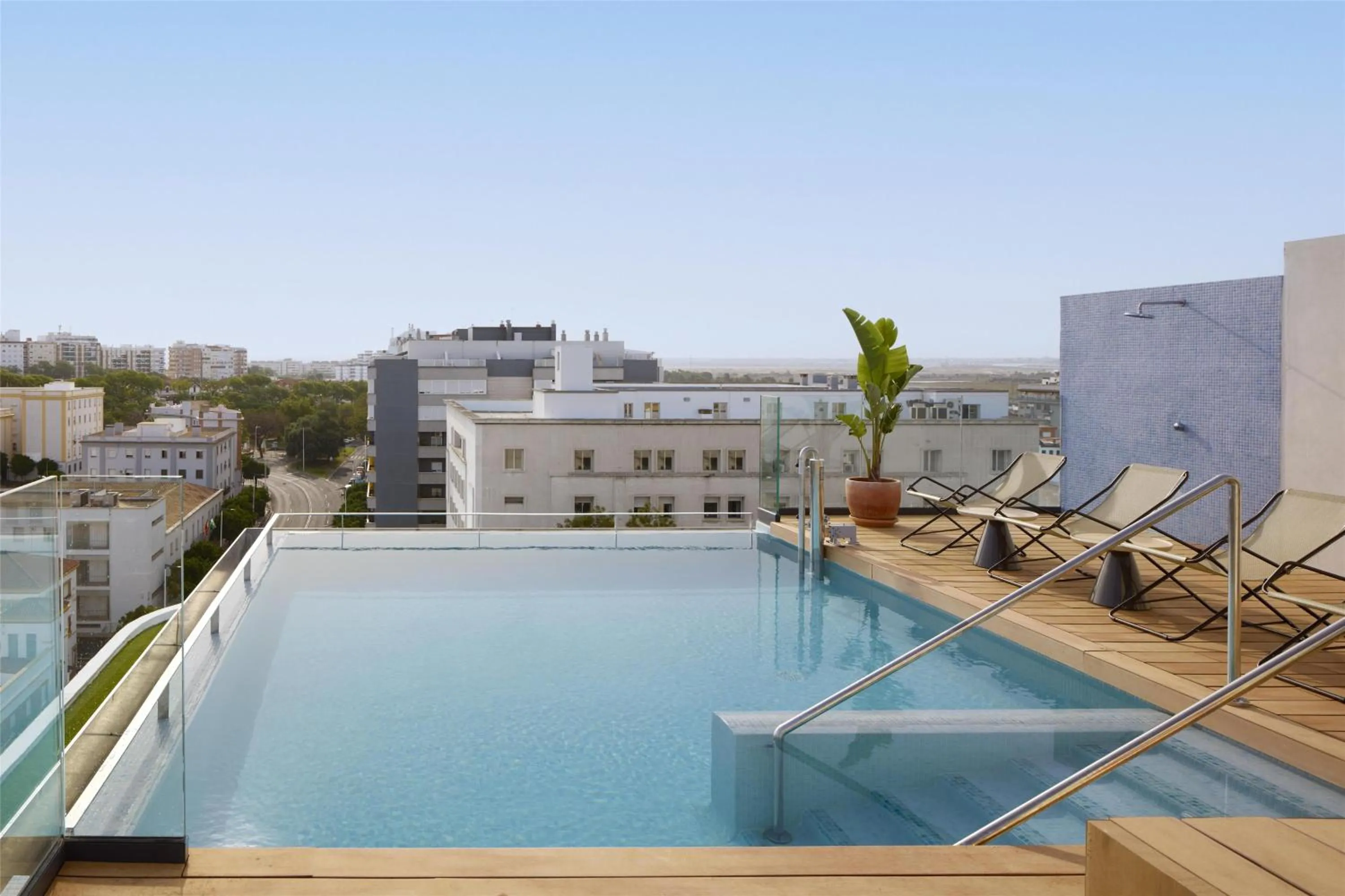 Pool view in NH Luz Huelva