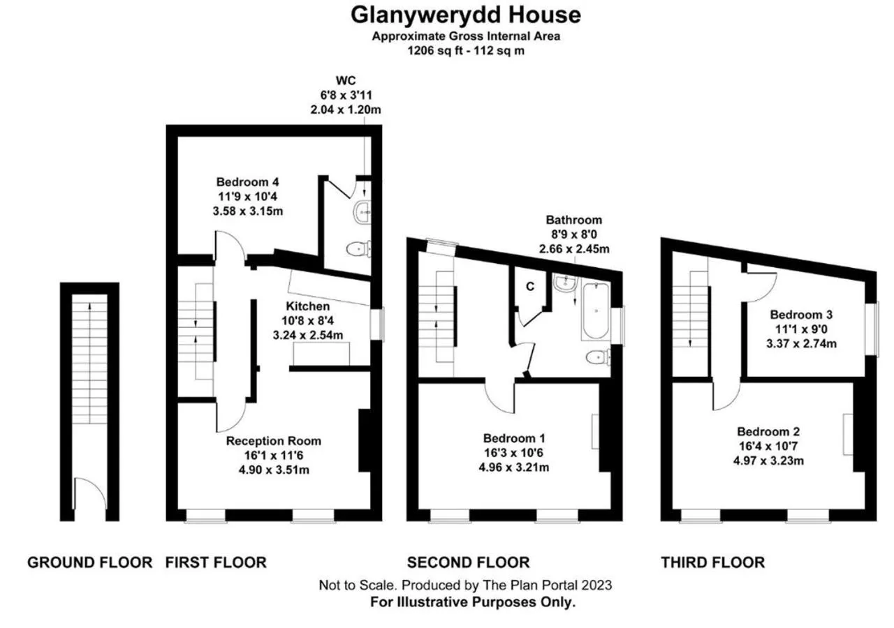 Floor plan in Luxury 4 Bedroom Seaside Apartment - Glan Y Werydd House