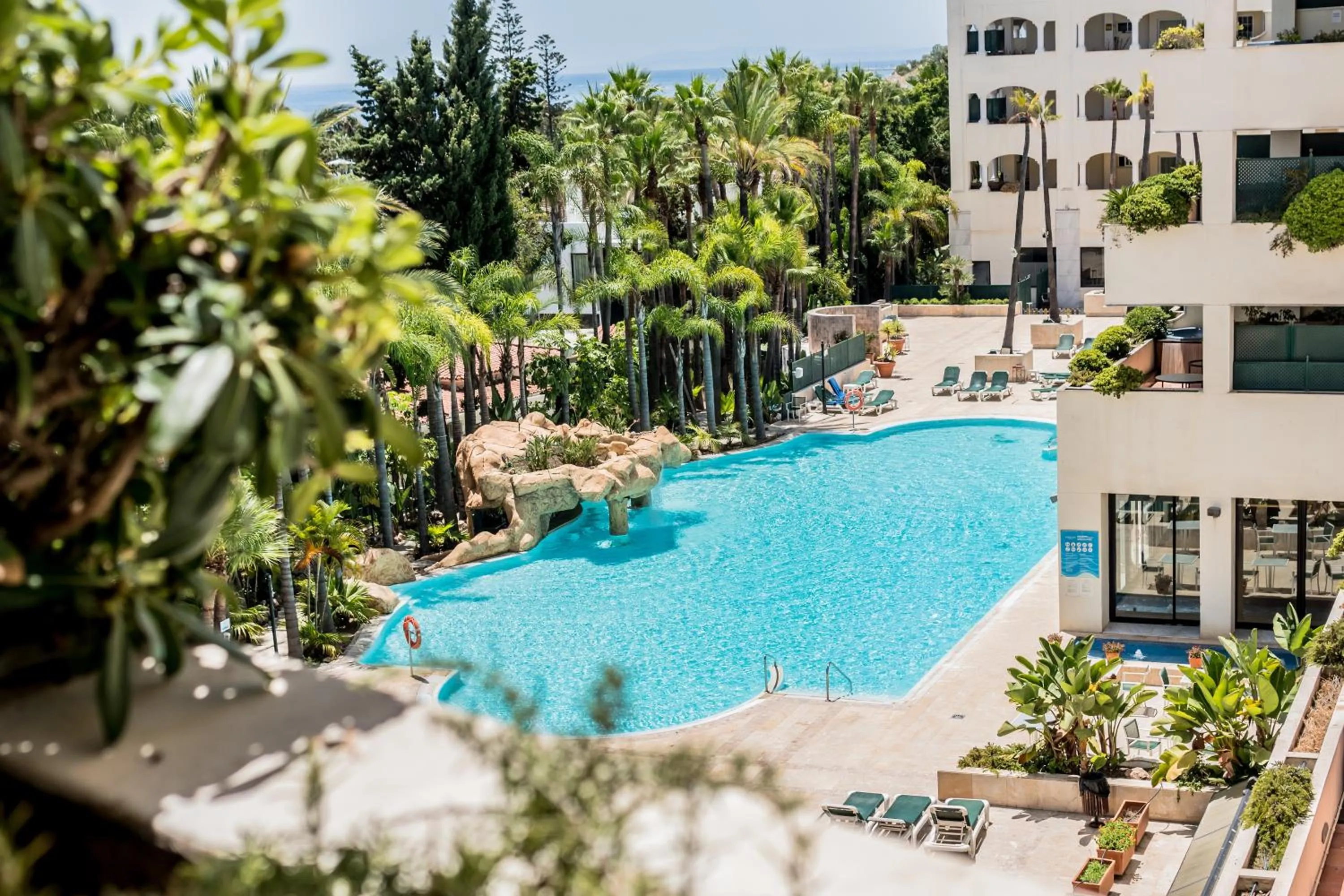 Pool view in Guadalpin Suites