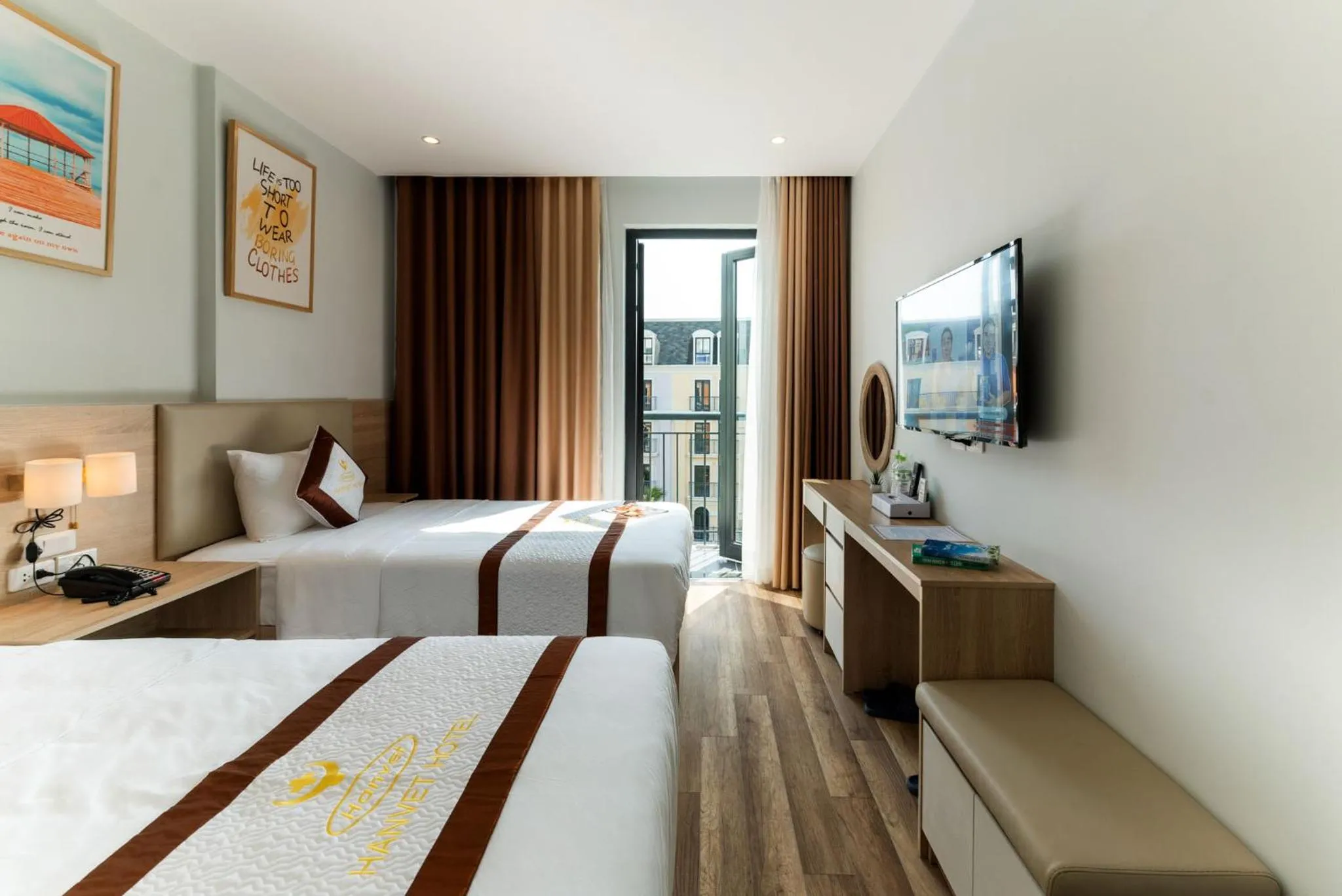 Bed in Hanvet Hotel Phu Quoc