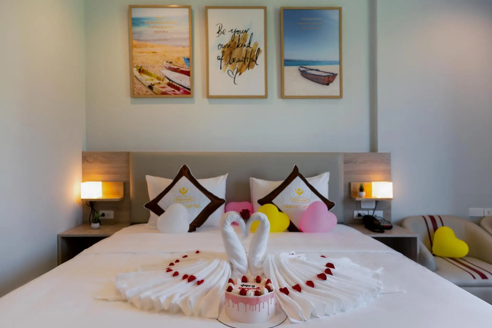 Bed in Hanvet Hotel Phu Quoc