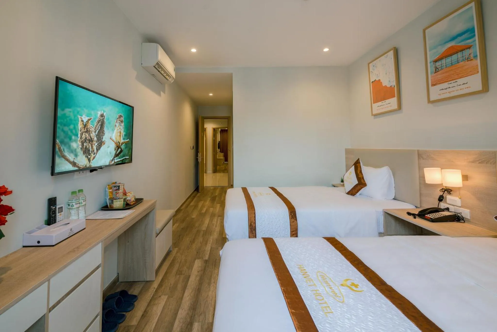 Bed in Hanvet Hotel Phu Quoc