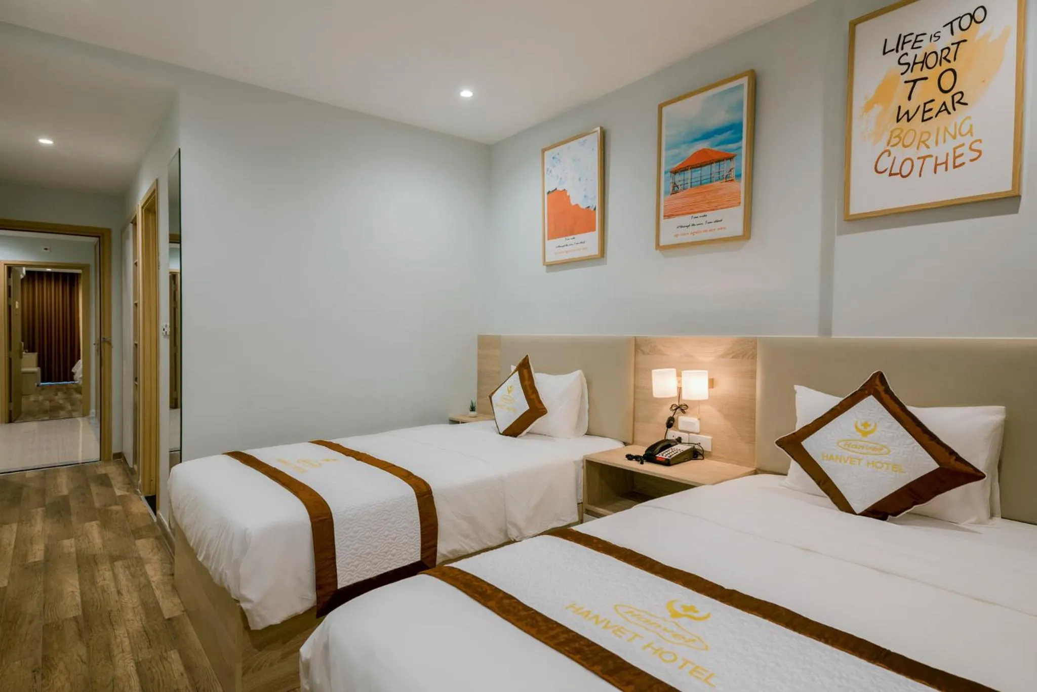 Bed in Hanvet Hotel Phu Quoc