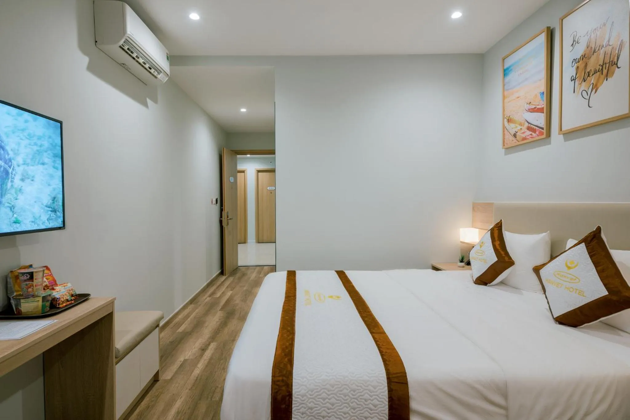Bed in Hanvet Hotel Phu Quoc