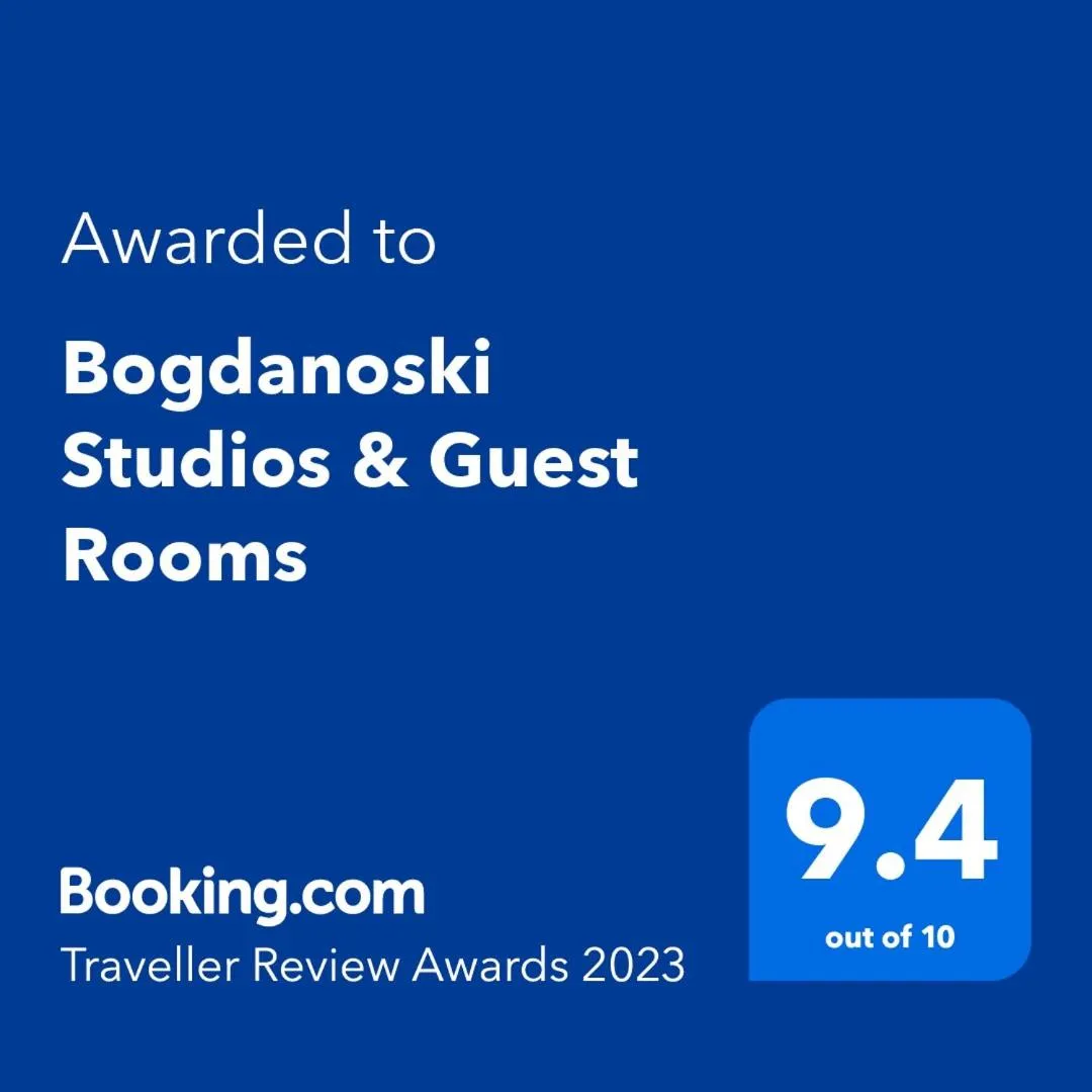 Certificate/Award in Bogdanoski Studios & Guest Rooms