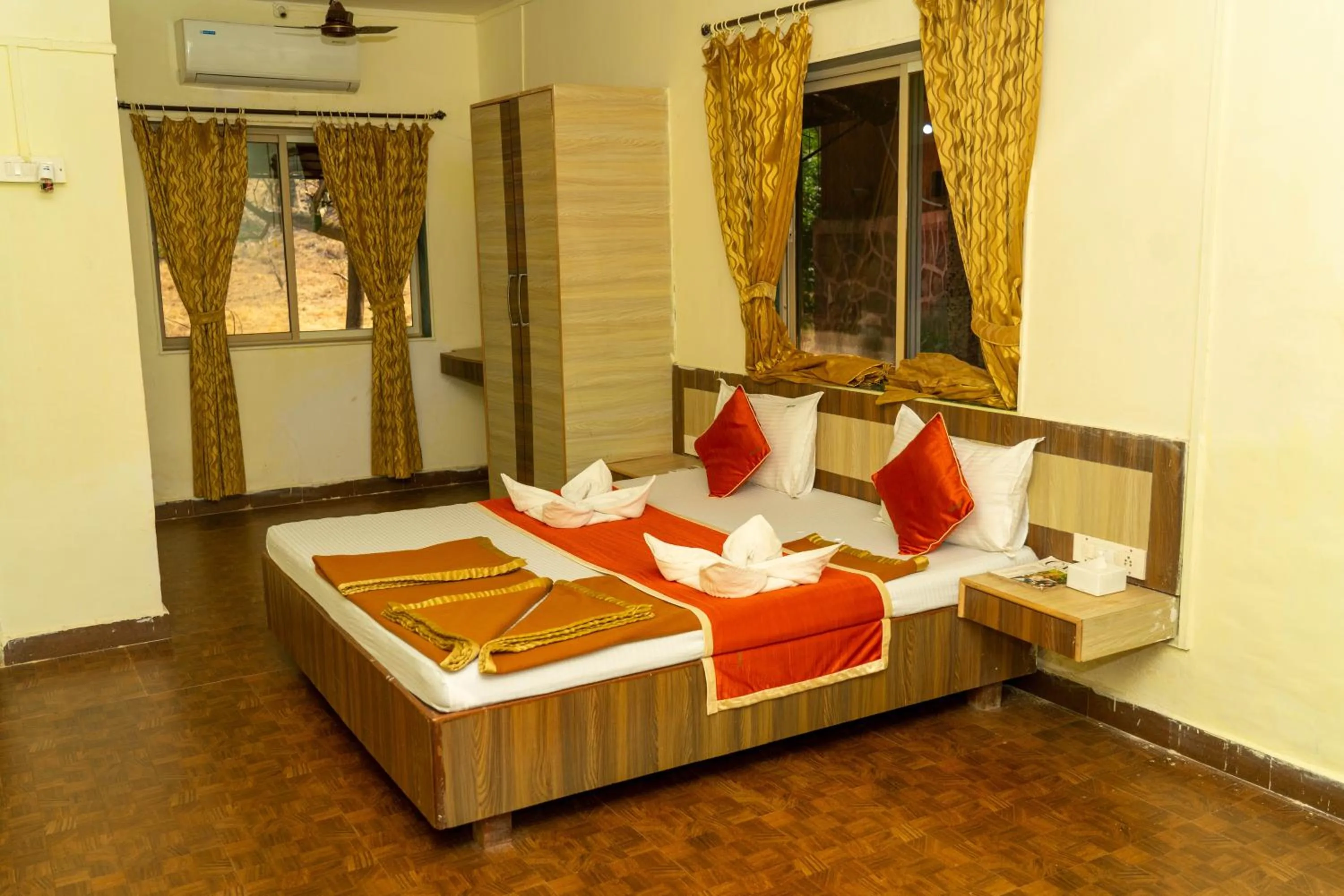 Bathroom, Bed in Wild Camp- The Nature Resort