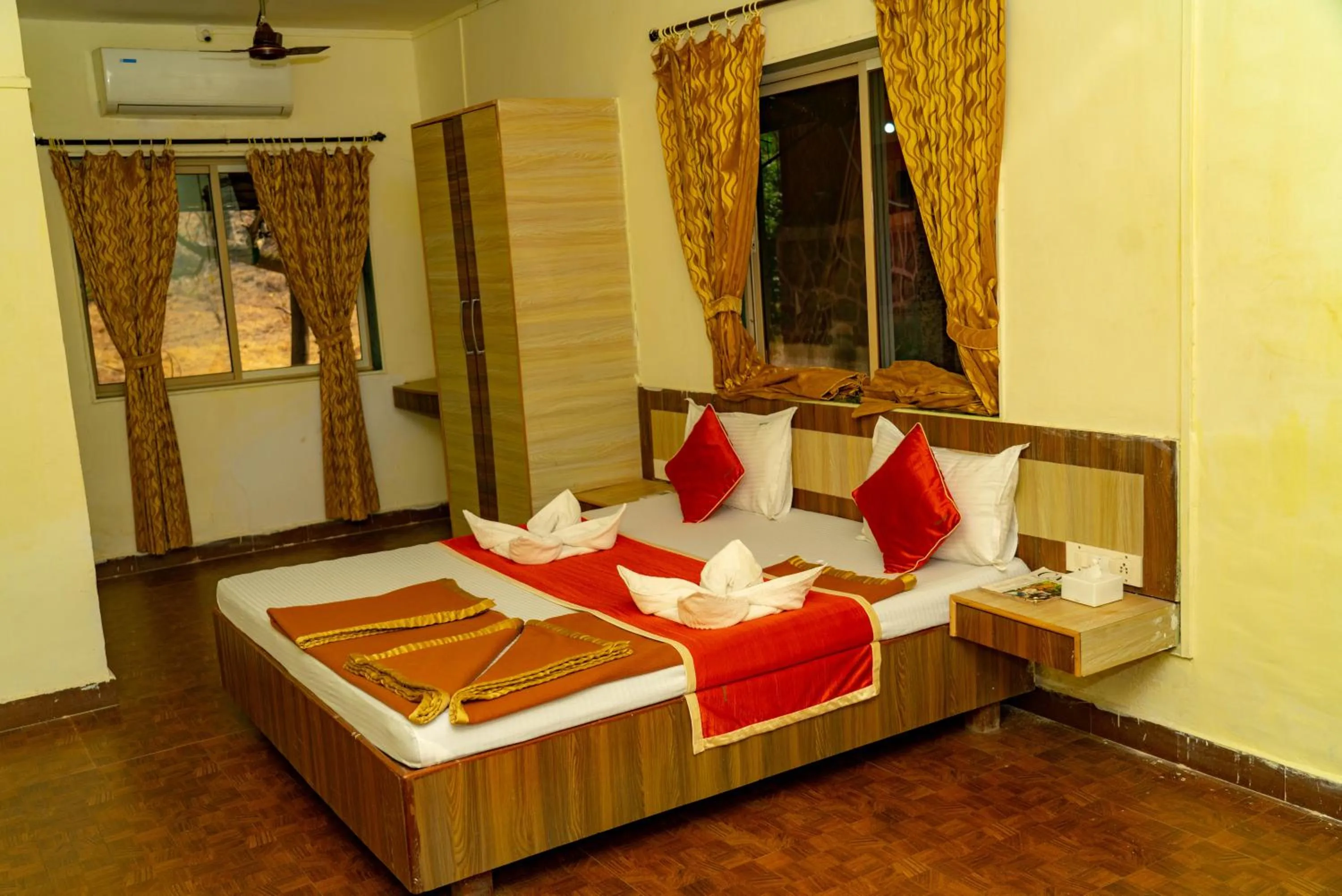 Bathroom, Bed in Wild Camp- The Nature Resort