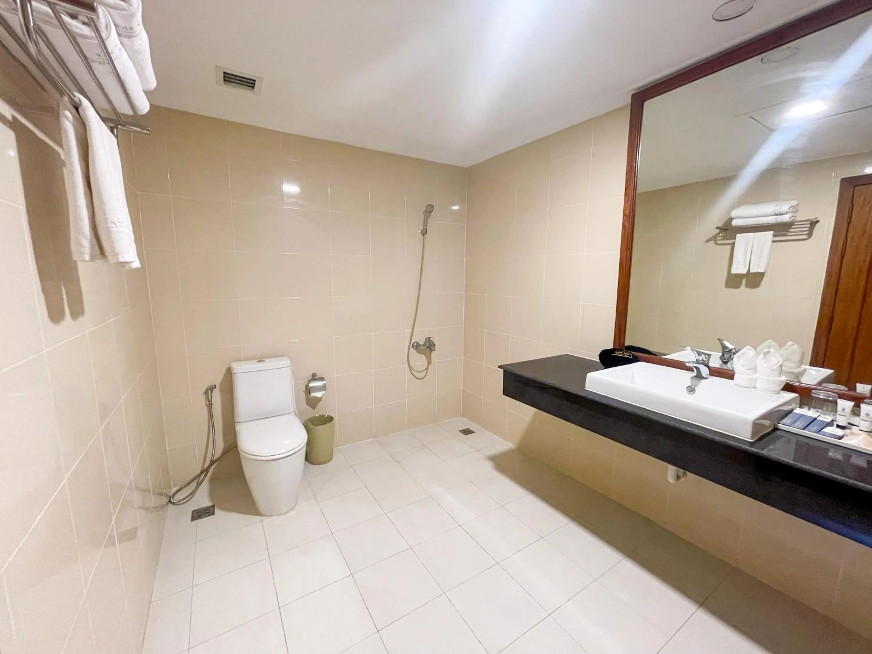Bathroom, Bed in Pursat Riverside Hotel & Spa