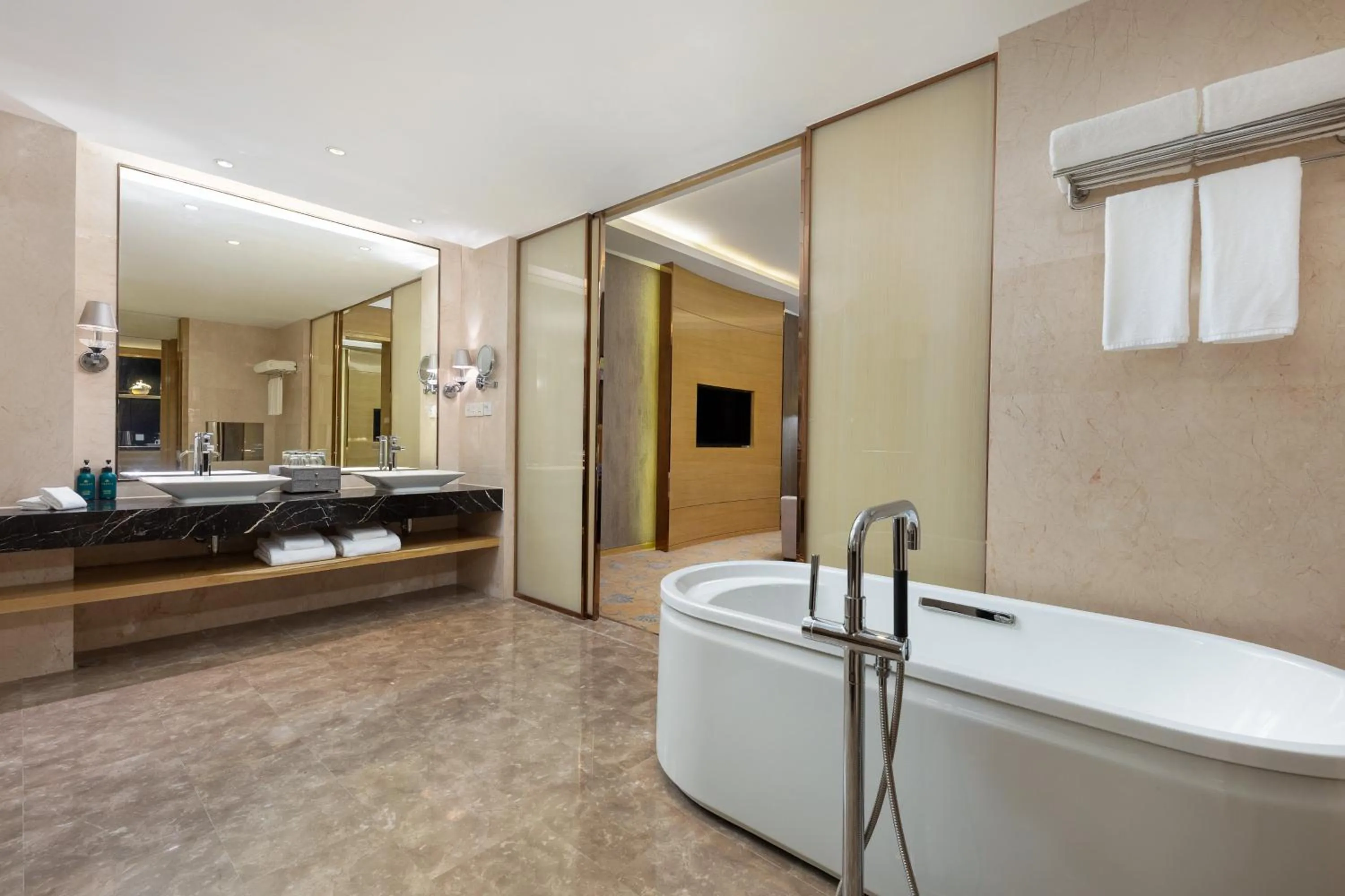 Bathroom in Crowne Plaza Shanghai Noah Square by IHG
