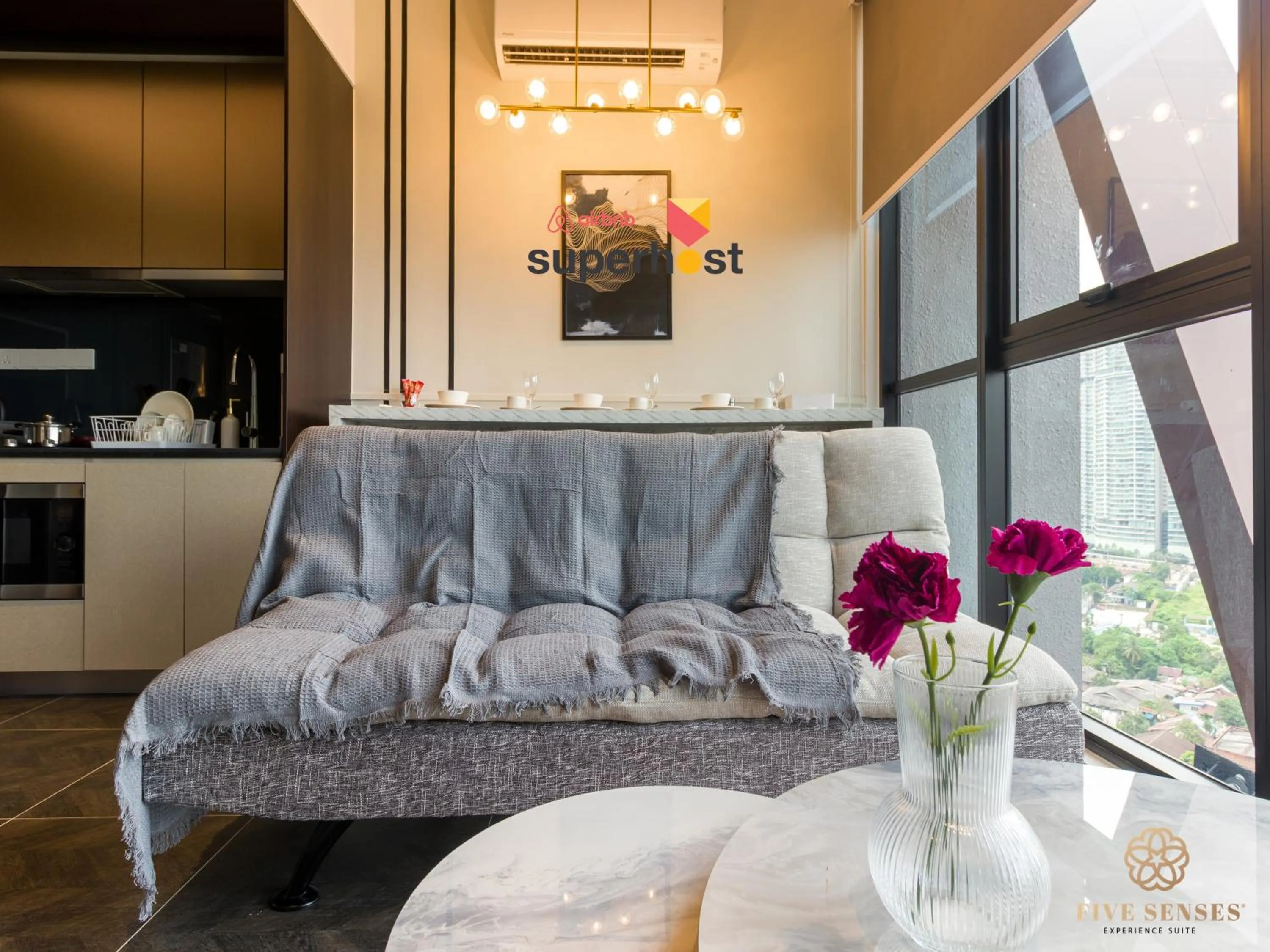 Living room in Scarletz Suites Kuala Lumpur, Five Senses