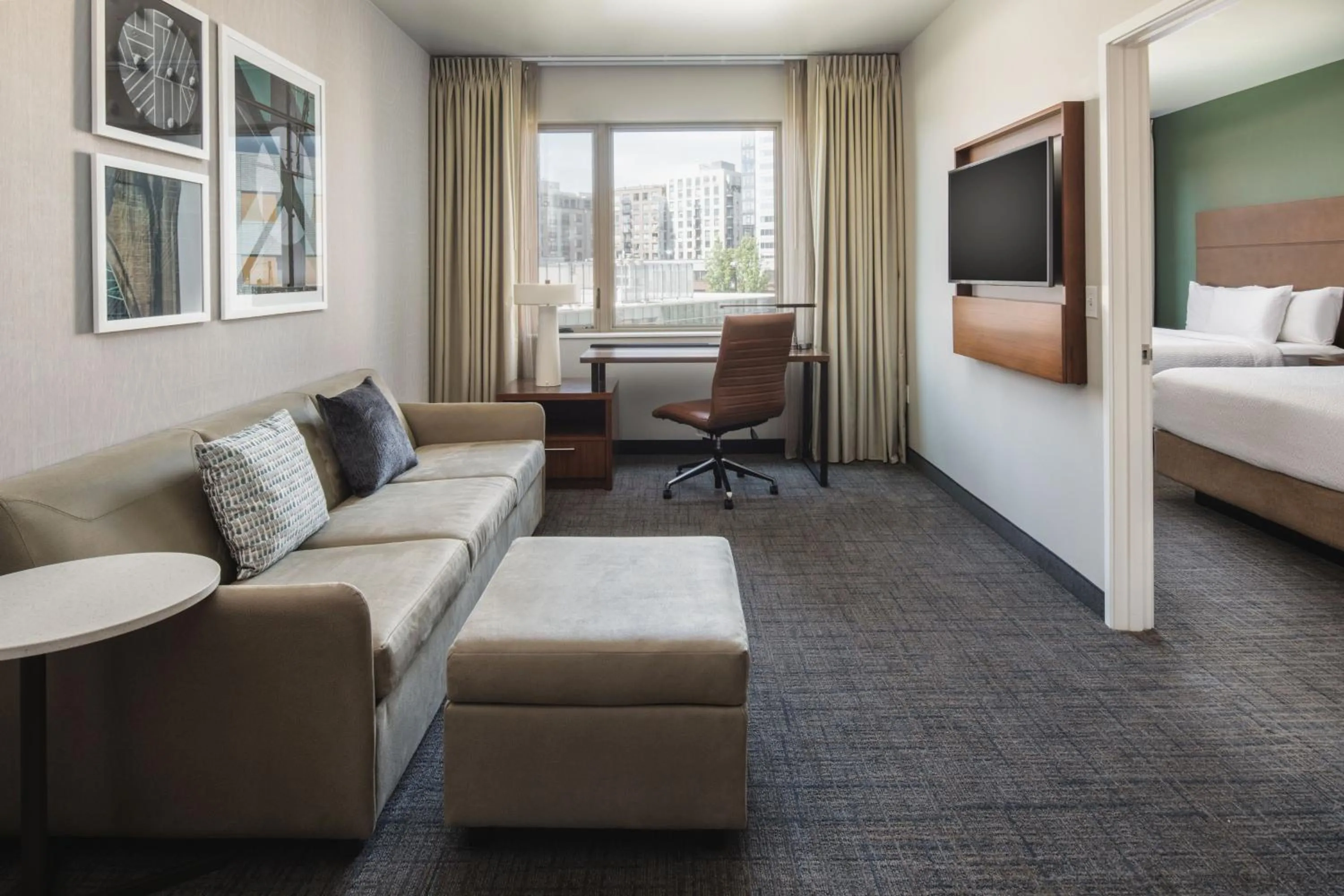 Living room, Bed in Residence Inn by Marriott Portland Downtown/Pearl District