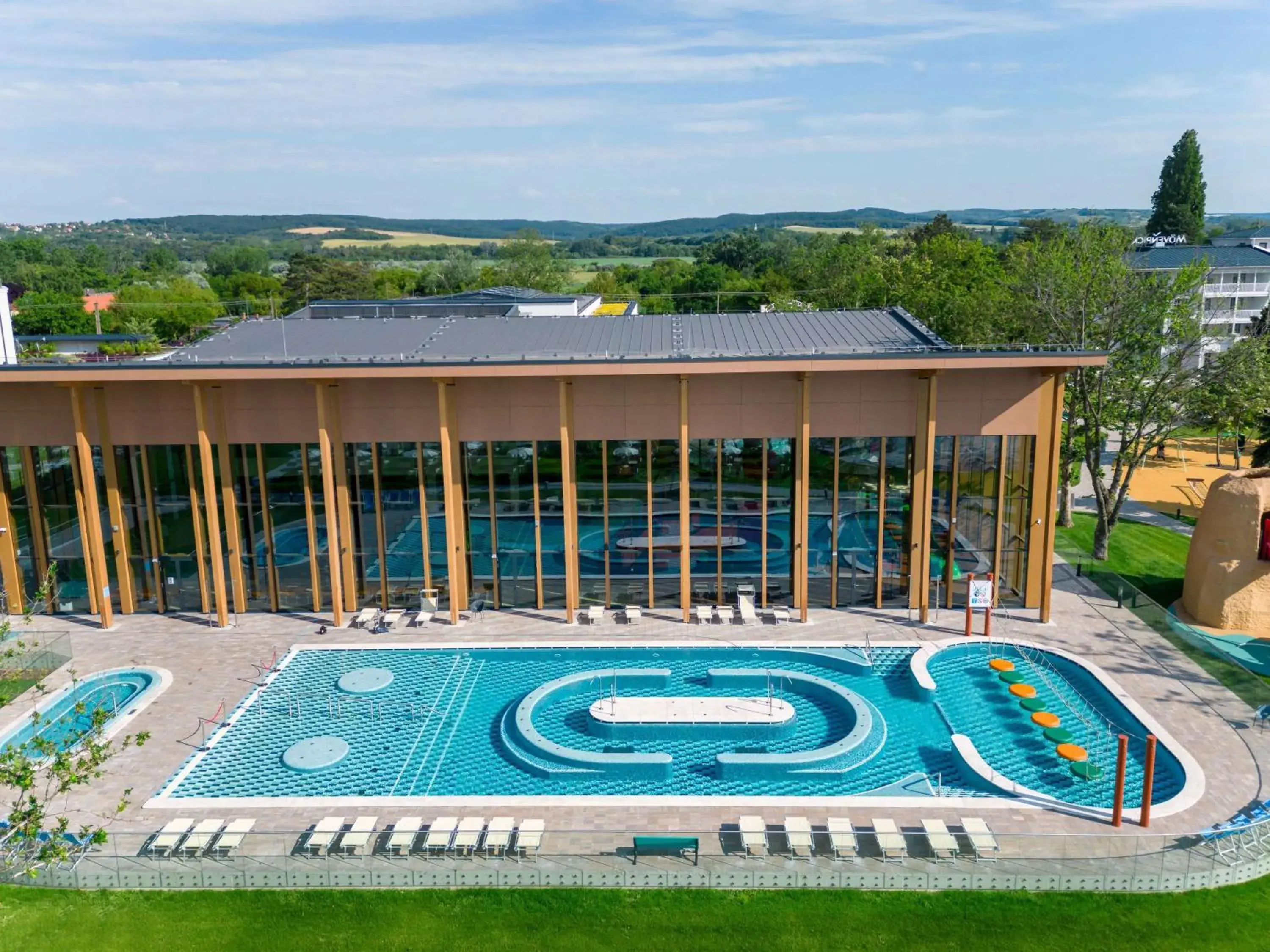 Pool view in Mövenpick Balaland Resort Lake Balaton Pool view in Mövenpick Balaland Resort Lake Balaton