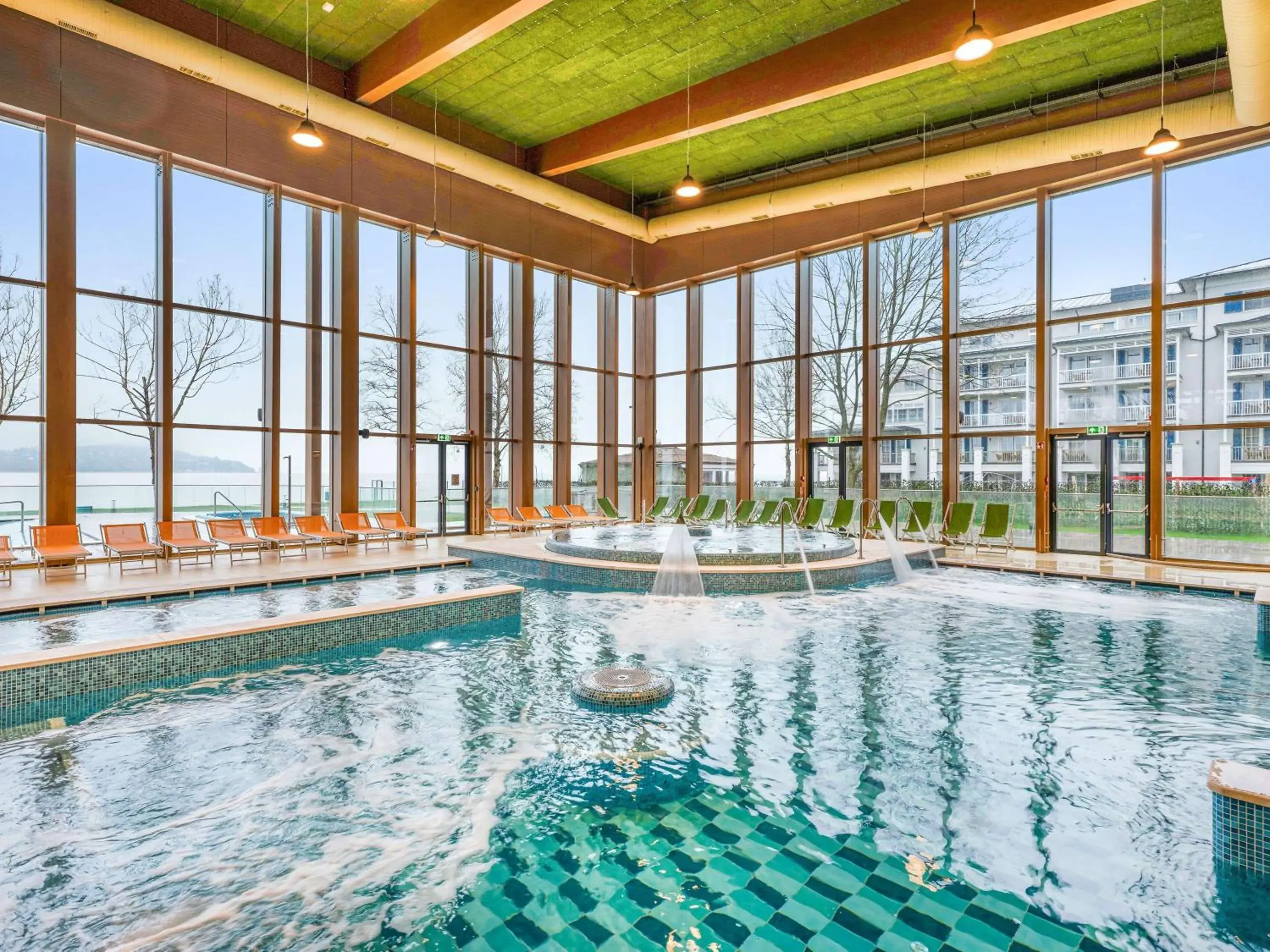 Pool view in Mövenpick Balaland Resort Lake Balaton Pool view in Mövenpick Balaland Resort Lake Balaton