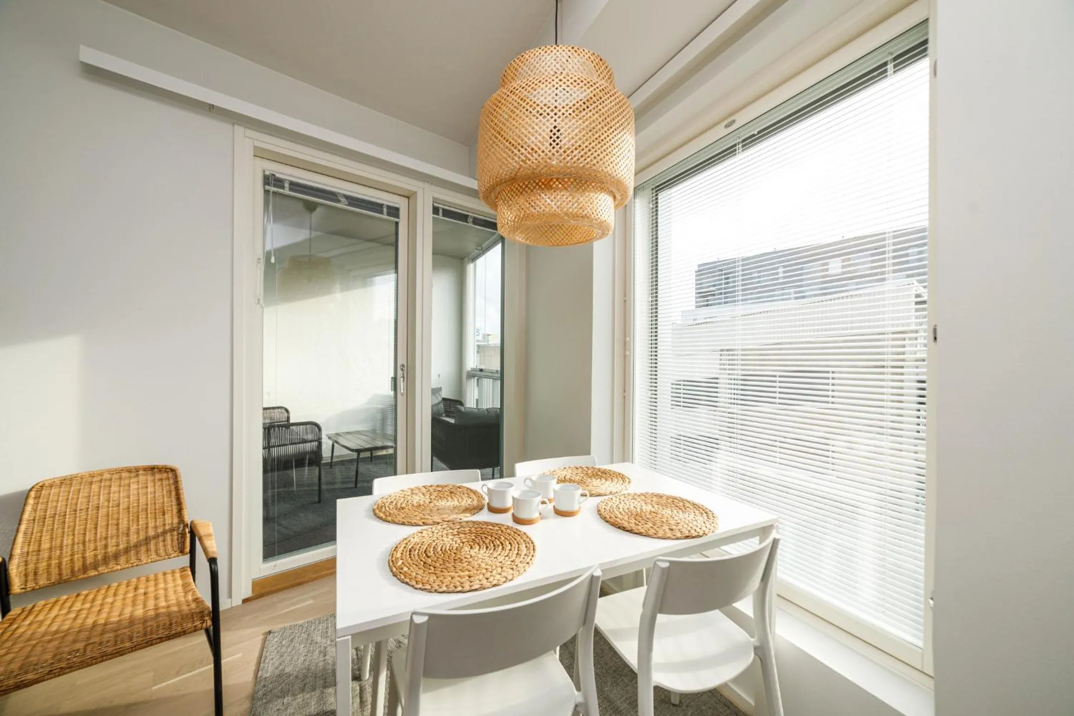 Dining area in ULEABO Neat 48 m2 two-room flat with sauna