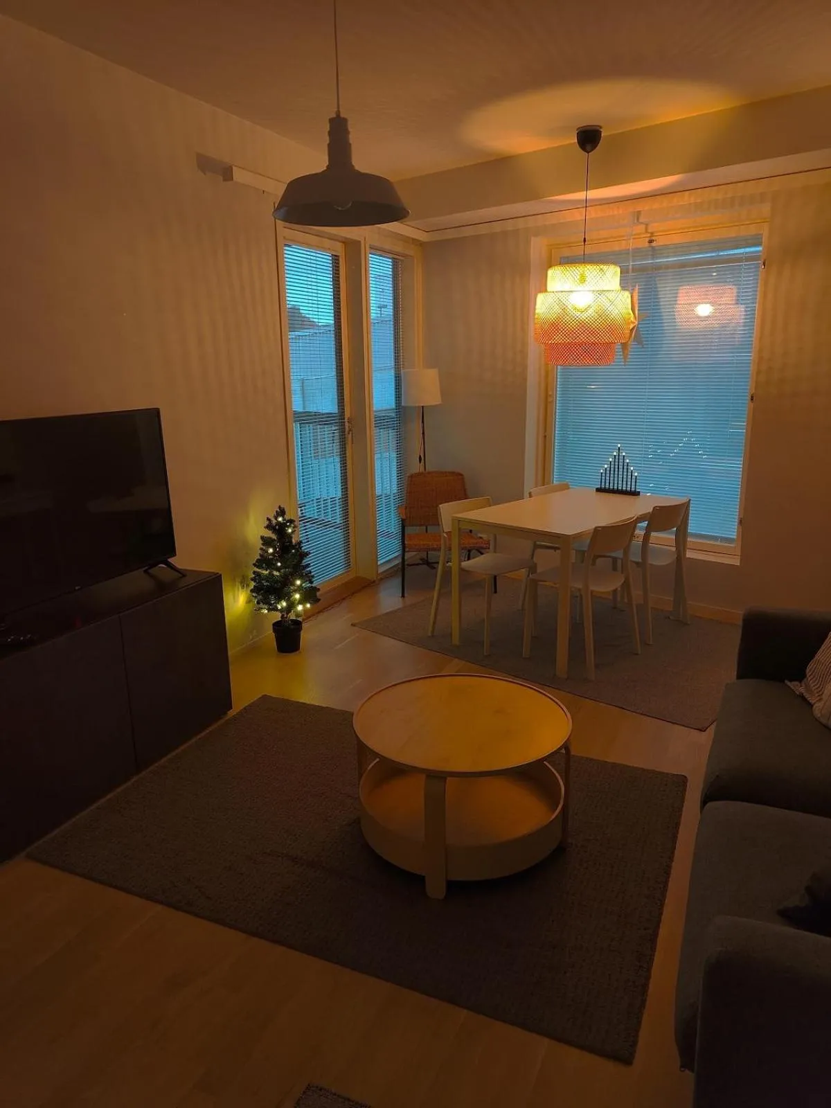 Living room in ULEABO Neat 48 m2 two-room flat with sauna