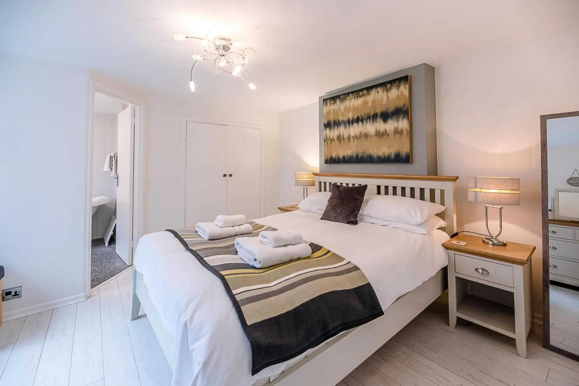 Bed in The Apartment at Clare House, Aldeburgh