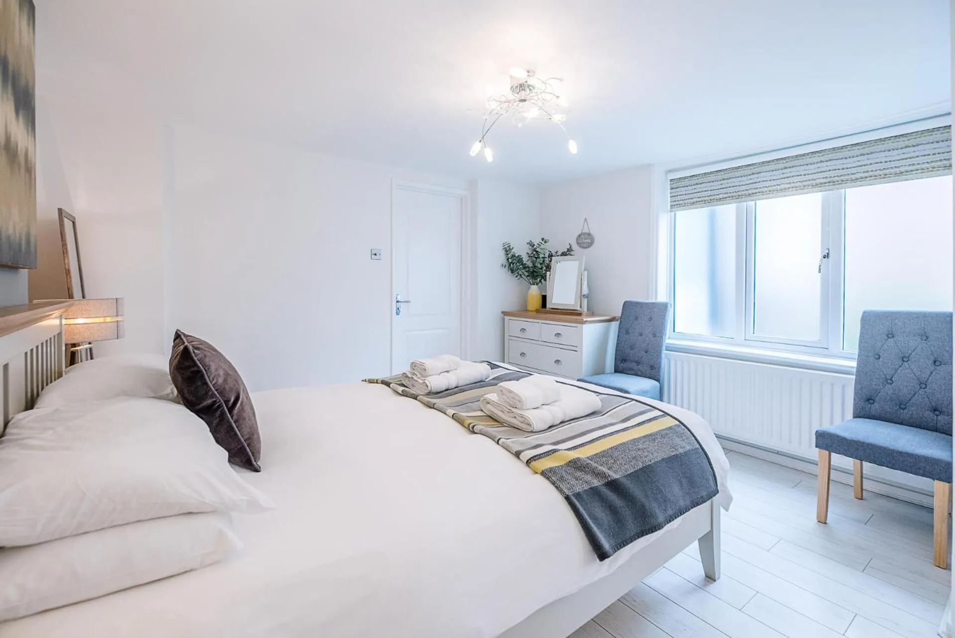 Bed in The Apartment at Clare House, Aldeburgh