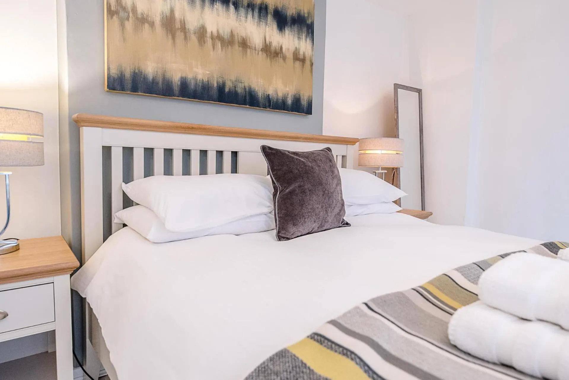 Bed in The Apartment at Clare House, Aldeburgh
