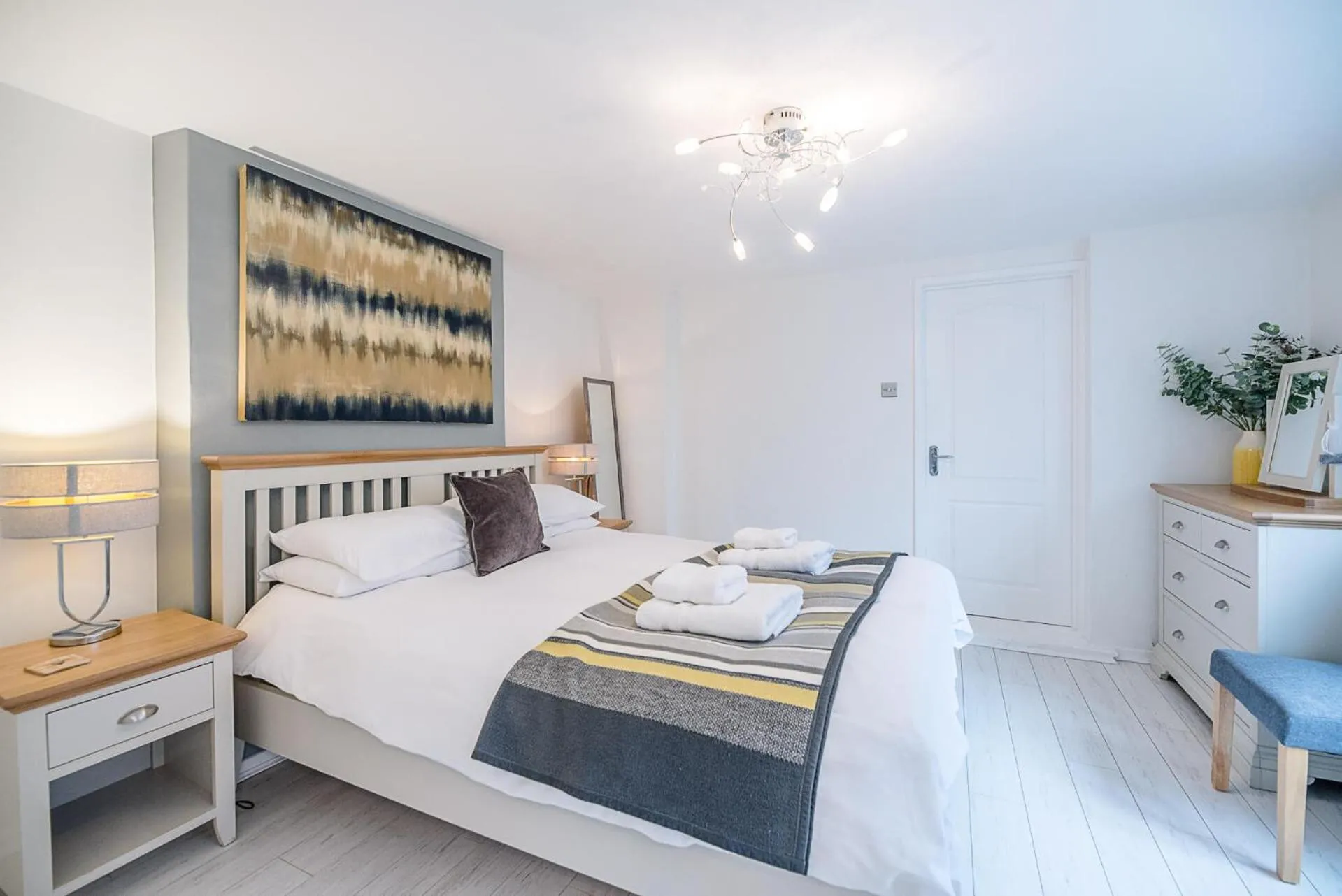 Bed in The Apartment at Clare House, Aldeburgh