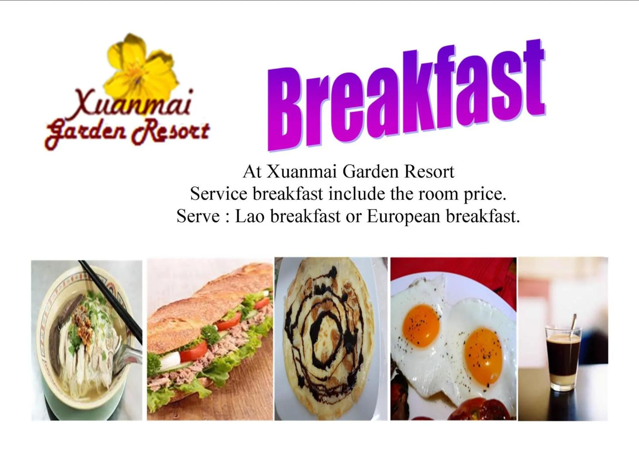 Food and drinks in Xuanmai Garden Resort