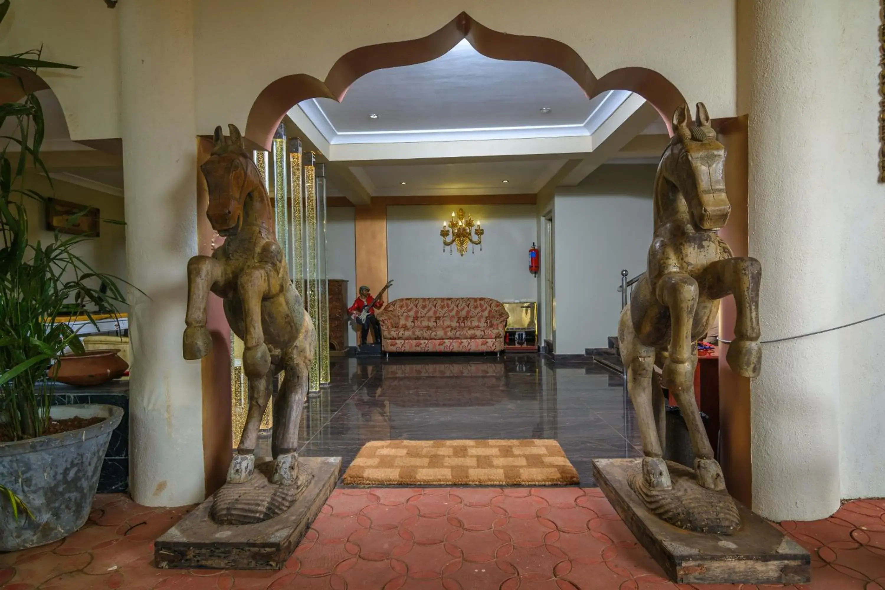 Lobby or reception in Stone Wood Riverfront Resort, Siolim Lobby or reception in Stone Wood Riverfront Resort, Siolim