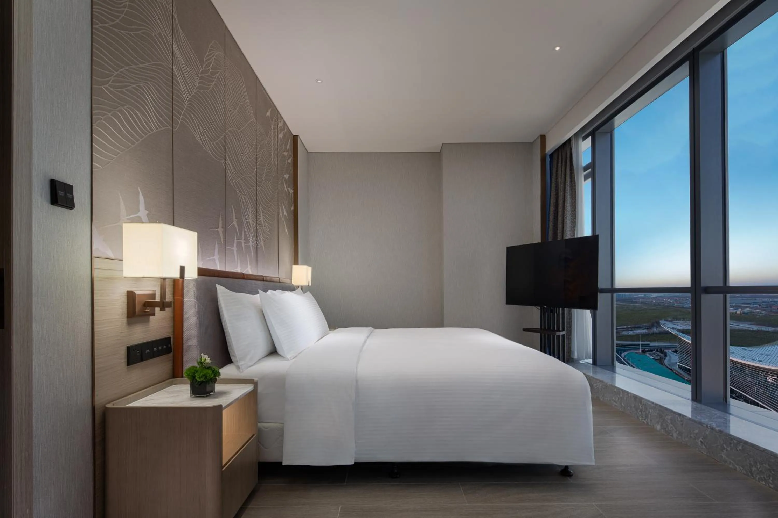 Bedroom, Bed in Wanda Jin Xiaohe Xincheng