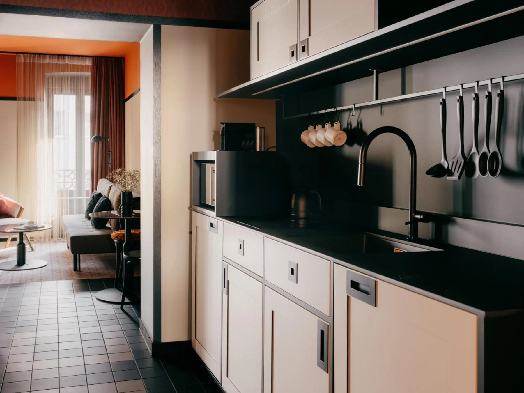 kitchen in WELTWIEN Luxury Art Apartments & Free Parking