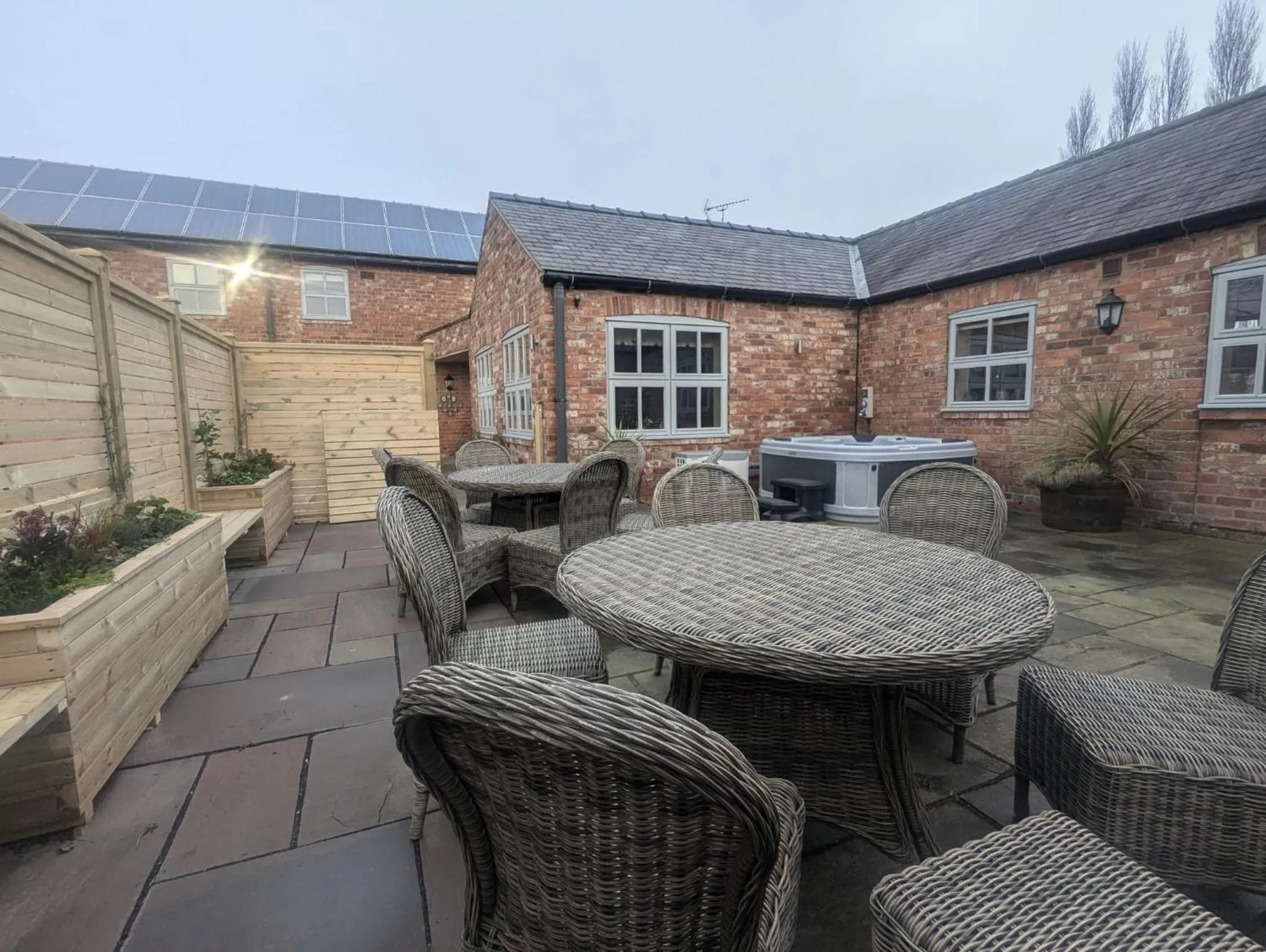 Patio in Wold Escapes, Highfield Farm